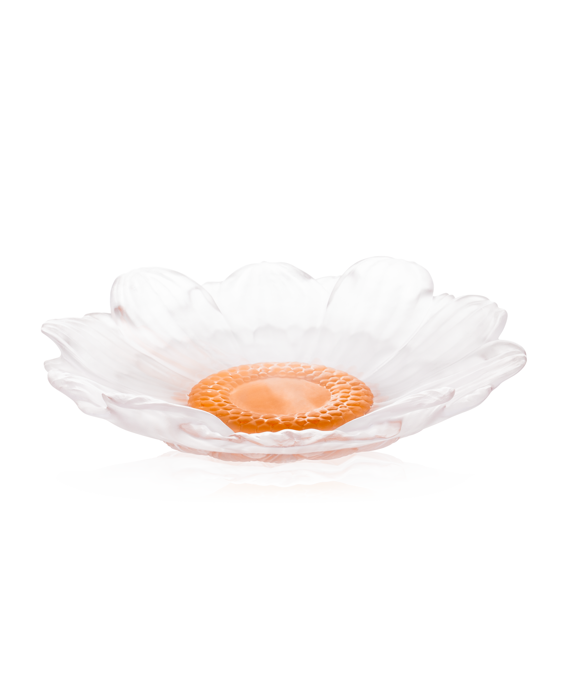 Or d'Abeille Fleur de présentation moyen modèle blanc de Daum Intérieur, décoration en métal finement travaillée.