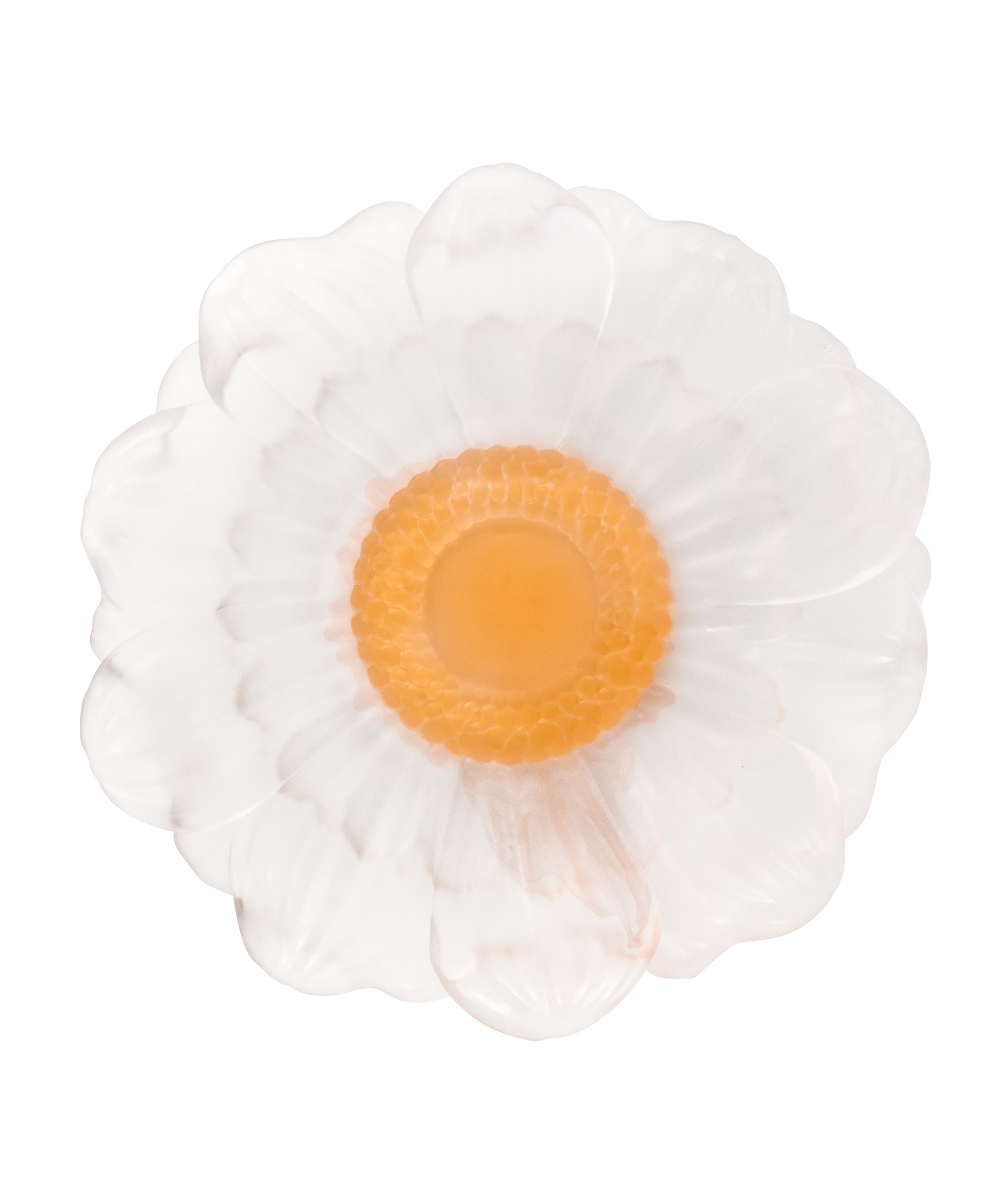 Or d'Abeille Fleur de présentation blanc de taille moyenne de la marque Daum Intérieur, ornement floral élégant en métal blanc