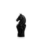 Bougie sculptée en forme de chevalier d'échecs noir Rêve Equestre par Daum Intérieur, détail artistique et finition élégante