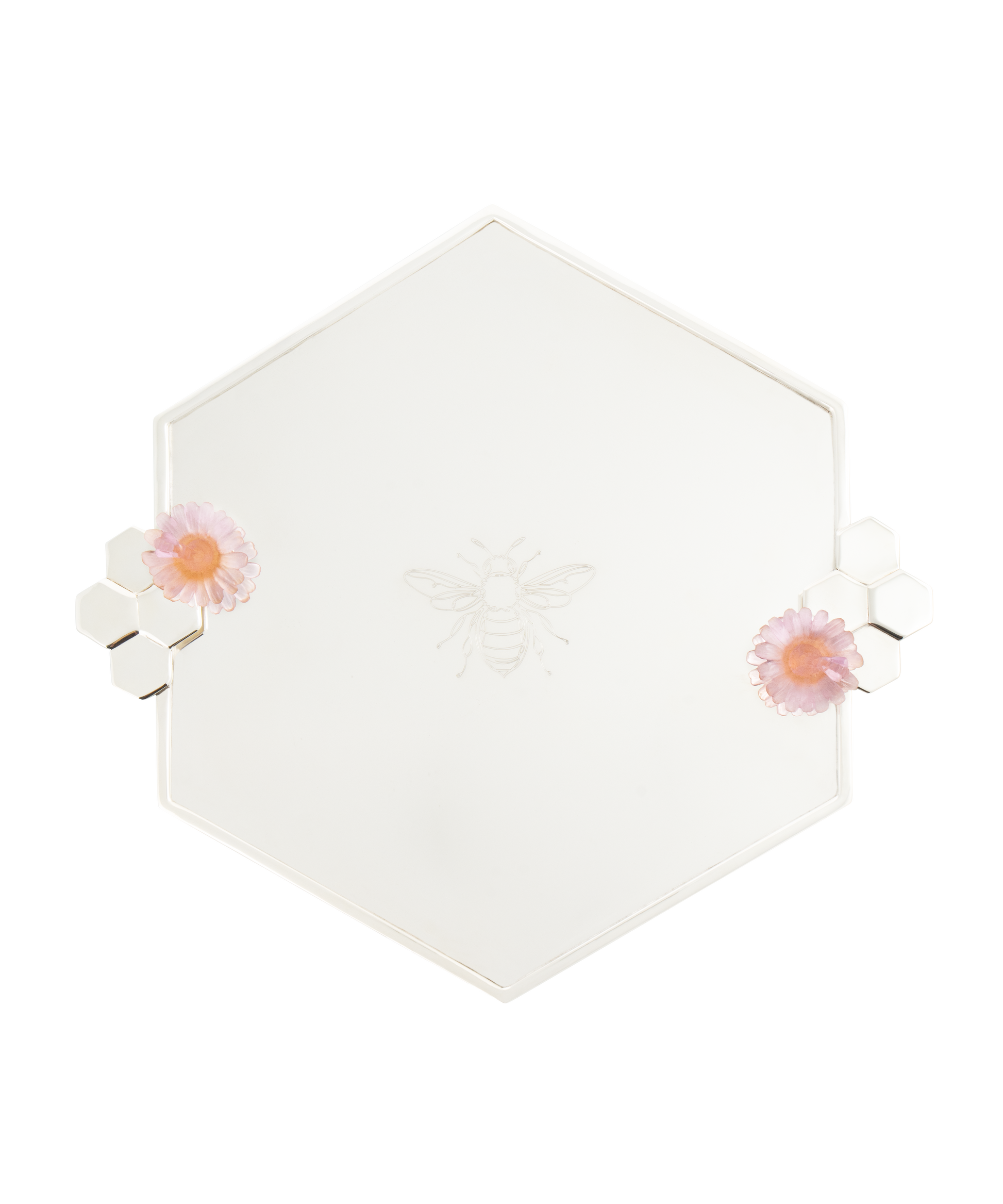 Plateau grand modèle en or d'abeille de Daum Intérieur, finition élégante et détails raffinés, pour décoration ou présentation.