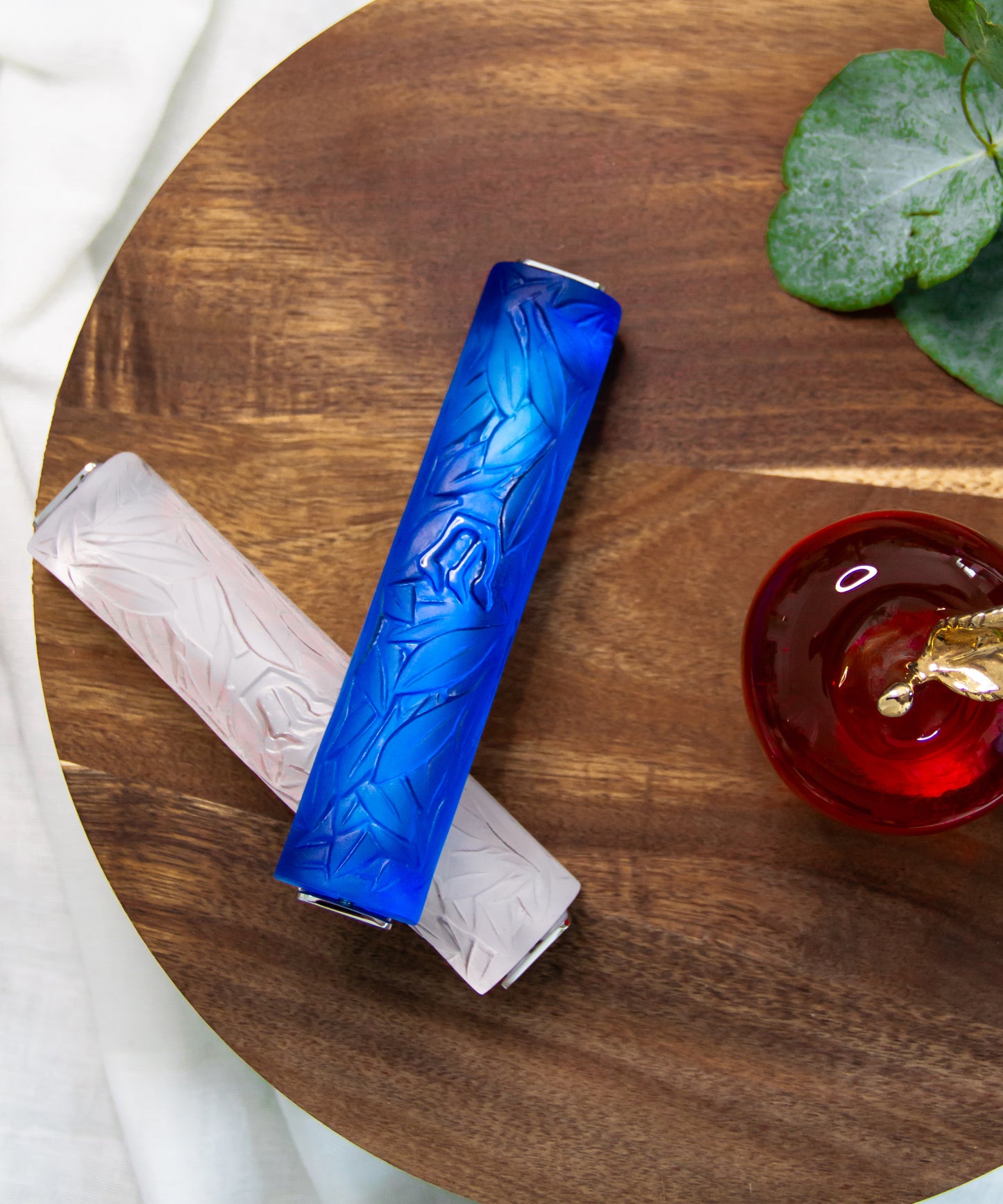 Olive leaf Mezuzah White