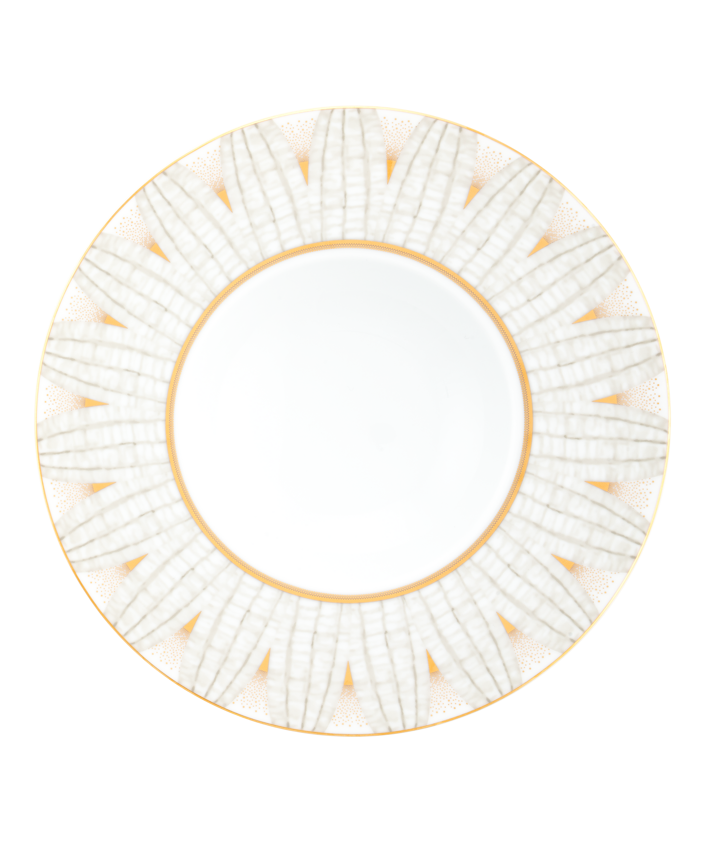 Assiette creuse à ailes de la collection Or d'Abeille, coffret de 2 assiettes en porcelaine Daum Intérieur, design élégant.