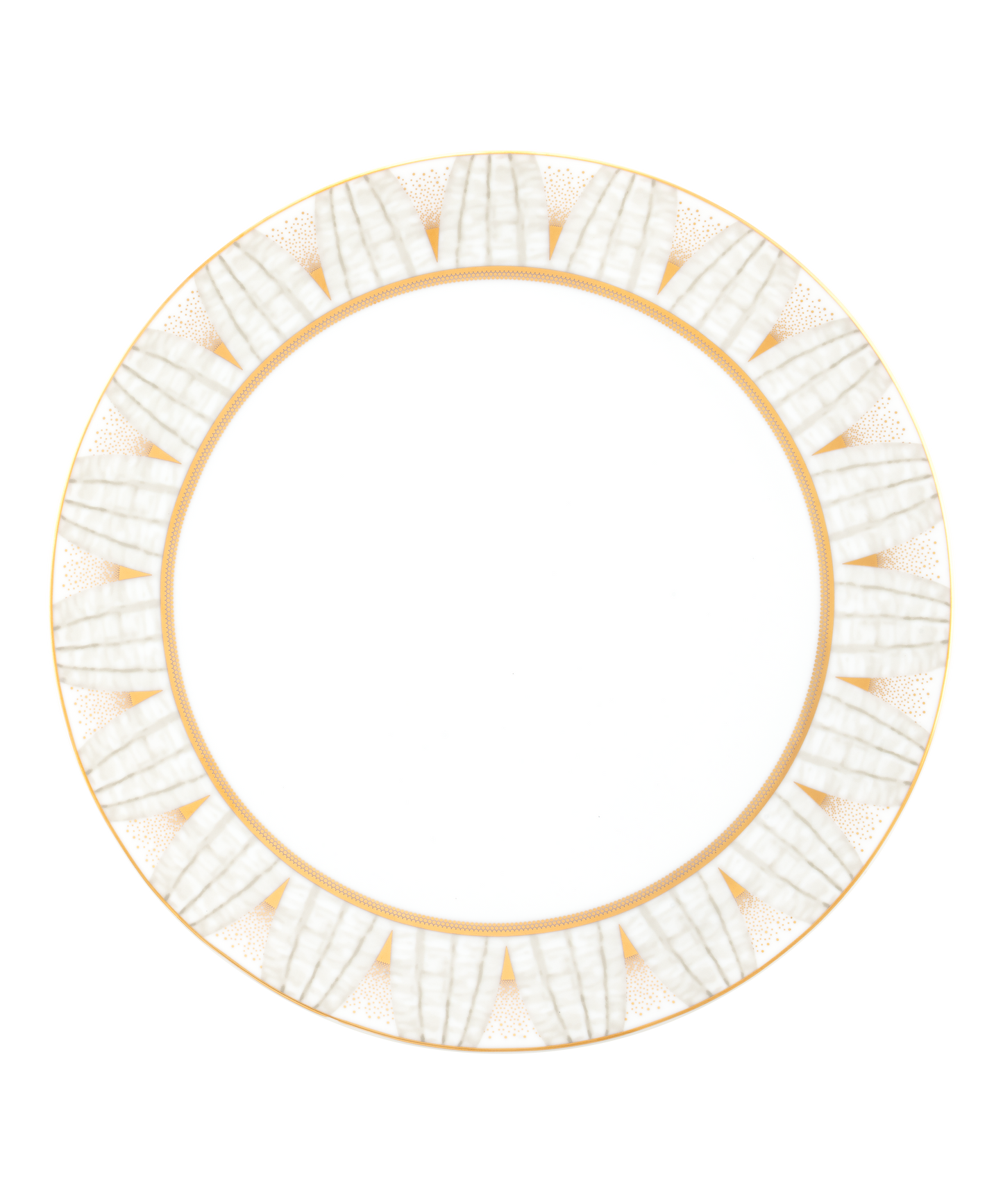 Deux assiettes de gastronomie Or d'Abeille de Daum Intérieur, design élégant avec motif doré et finition raffinée.