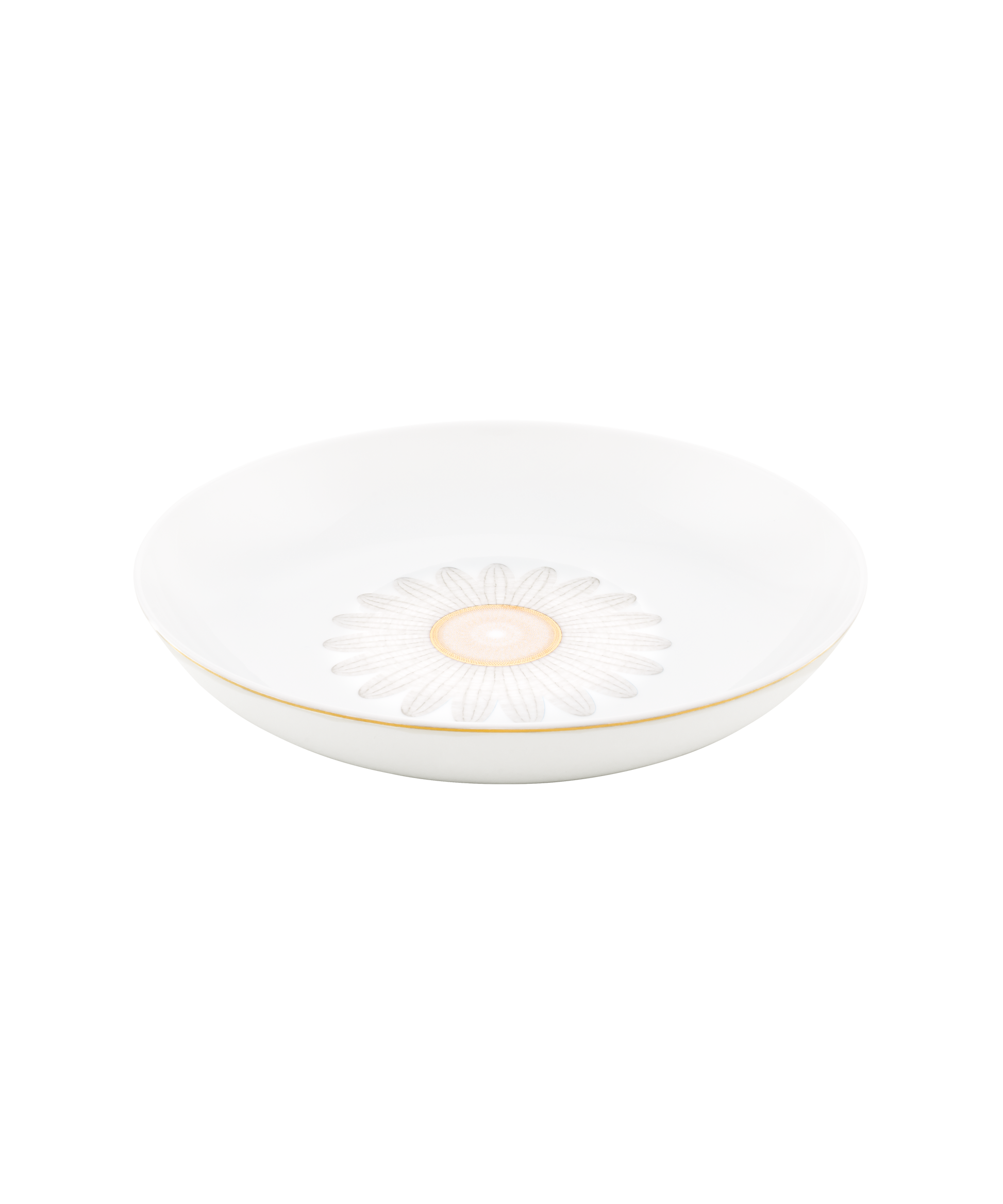 Assiette creuse calotte Or d'Abeille de Daum Intérieur, coffret de 2 assiettes en verre avec motif doré élégant.