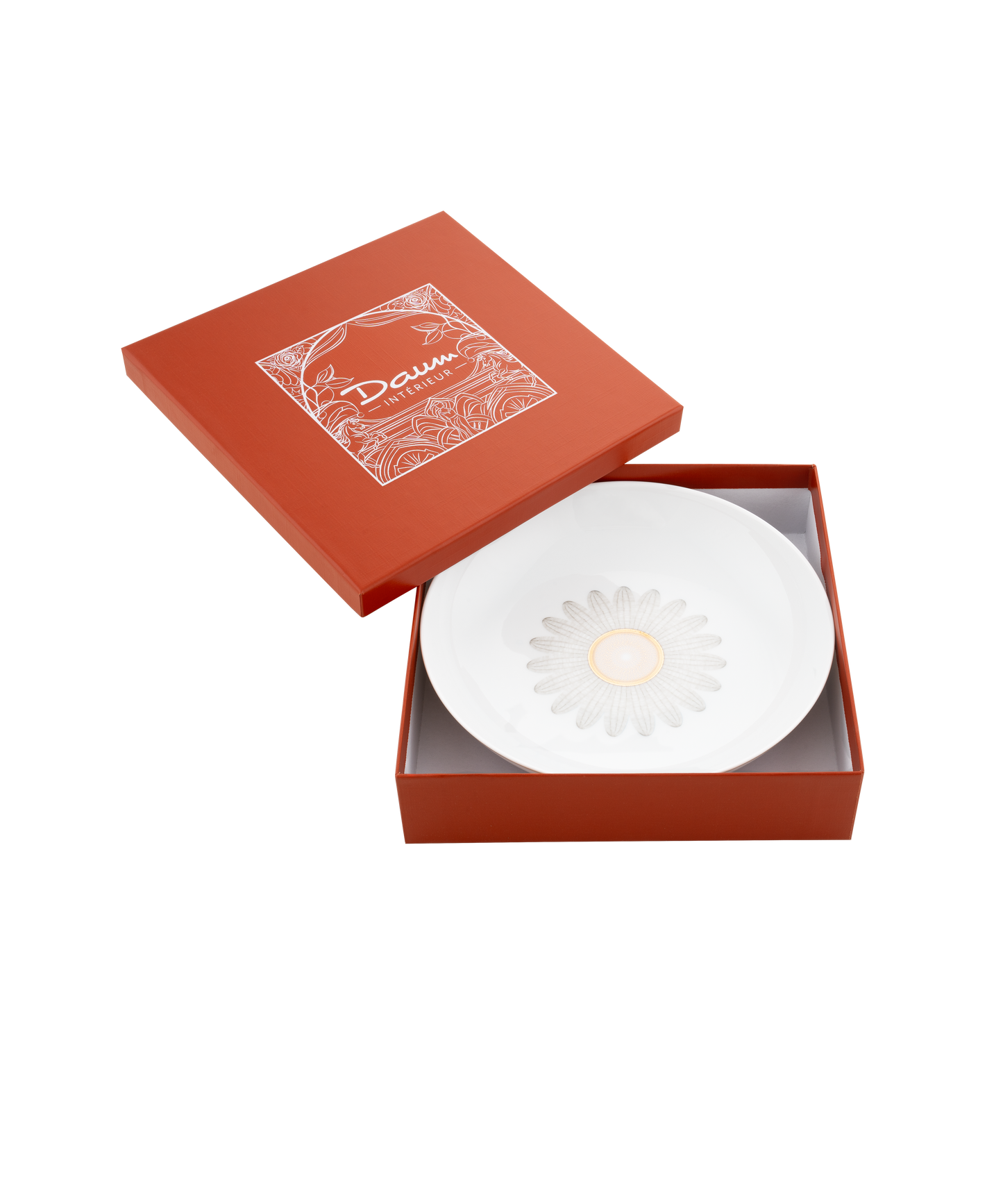 Assiette creuse calotte Or d'Abeille de Daum Intérieur, coffret de 2 assiettes en céramique élégantes et décoratives.