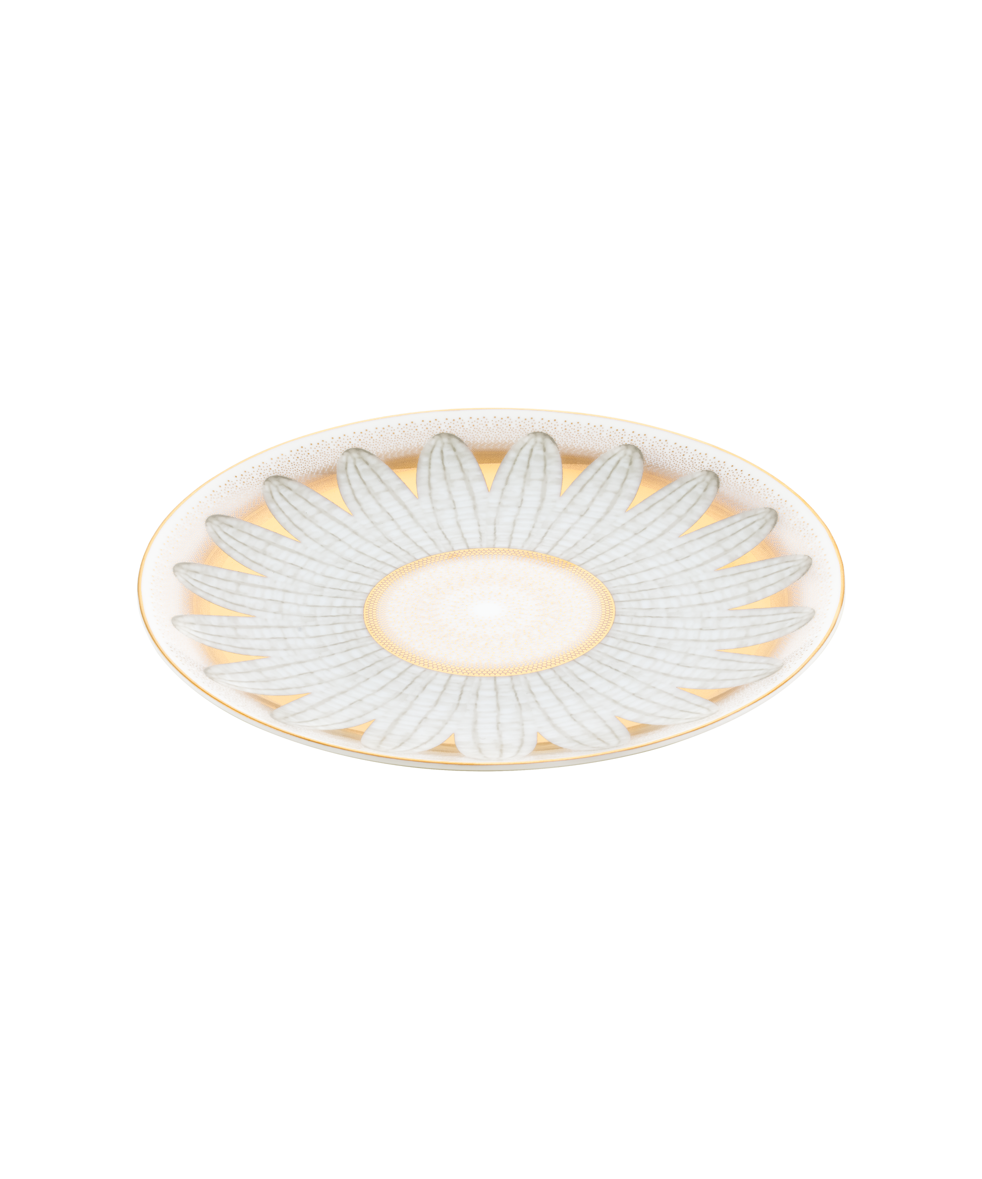 Assiette à dessert en or d'abeille de Daum Intérieur, coffret de 2 assiettes en porcelaine élégante et décorative.