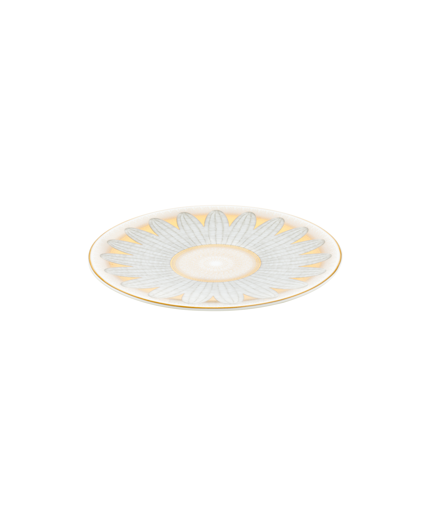 Deux assiettes à pain en or d'abeille de la collection Daum Intérieur, design élégant et finition dorée brillante.