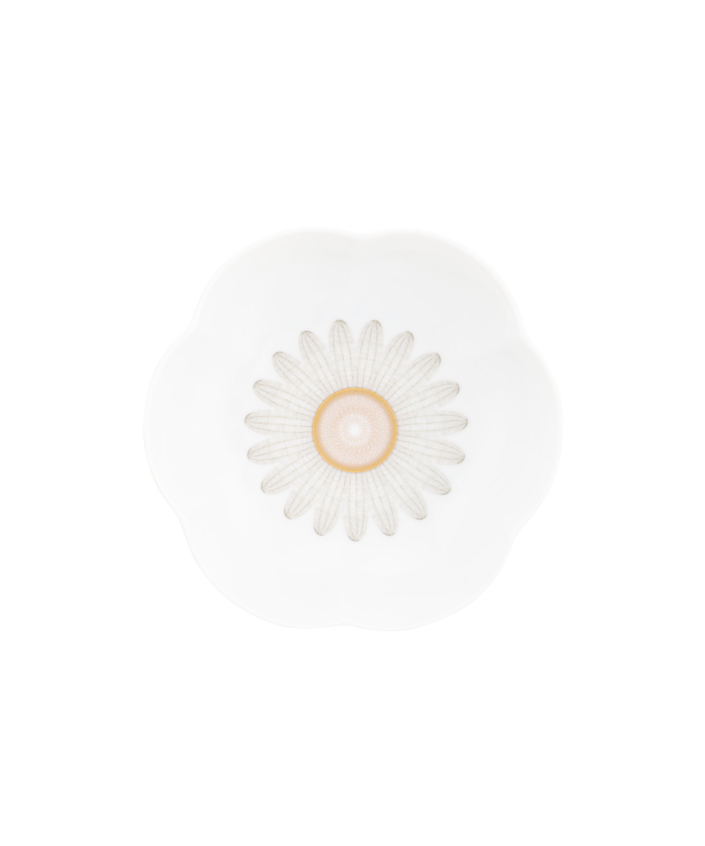 Deux coupes saveur fleur en or d'abeille de la marque Daum Intérieur, élégantes et délicates, sur fond neutre.