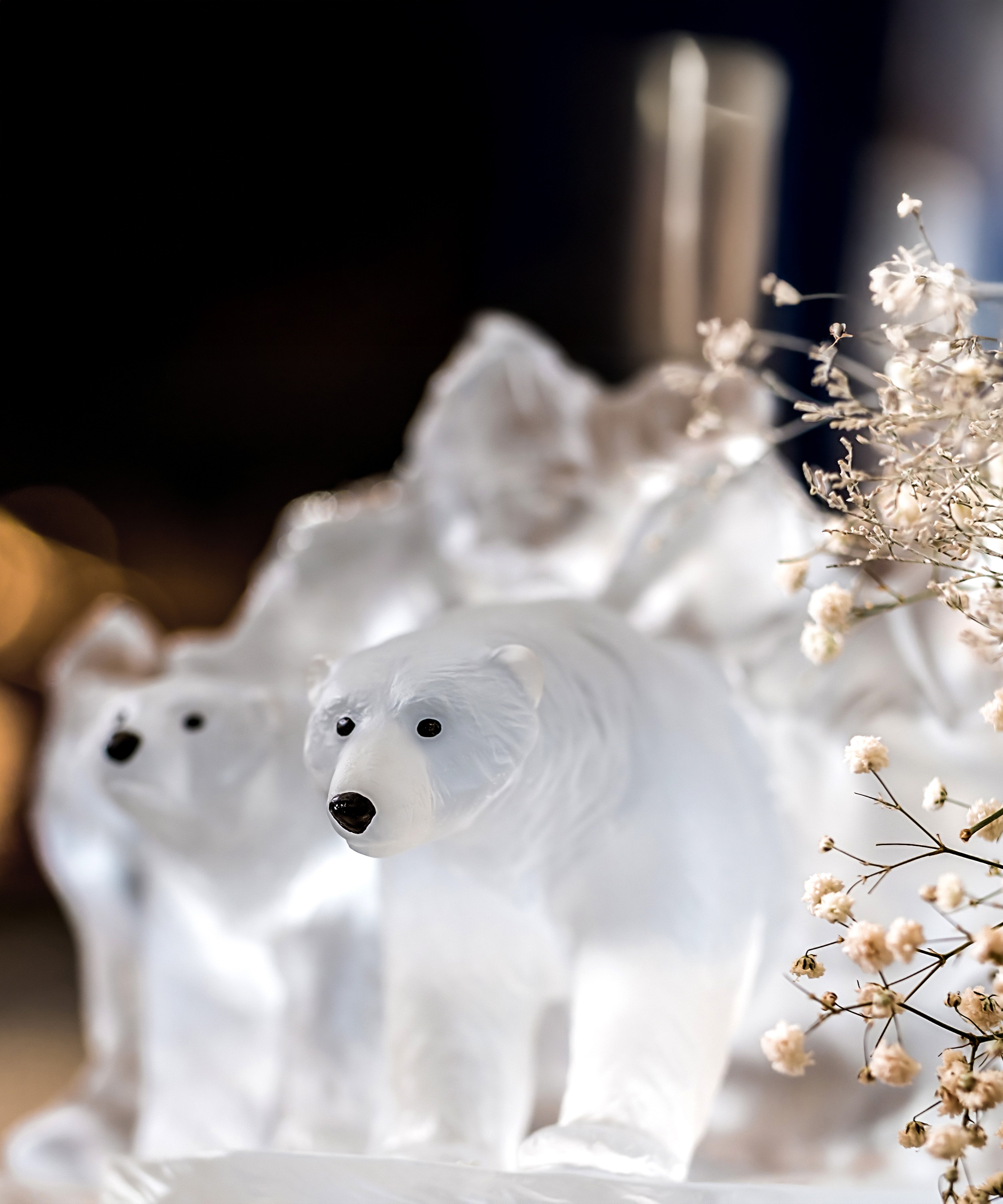 Sculpture d'Ours en cristal Daum | Art Naturel unique | Daum
