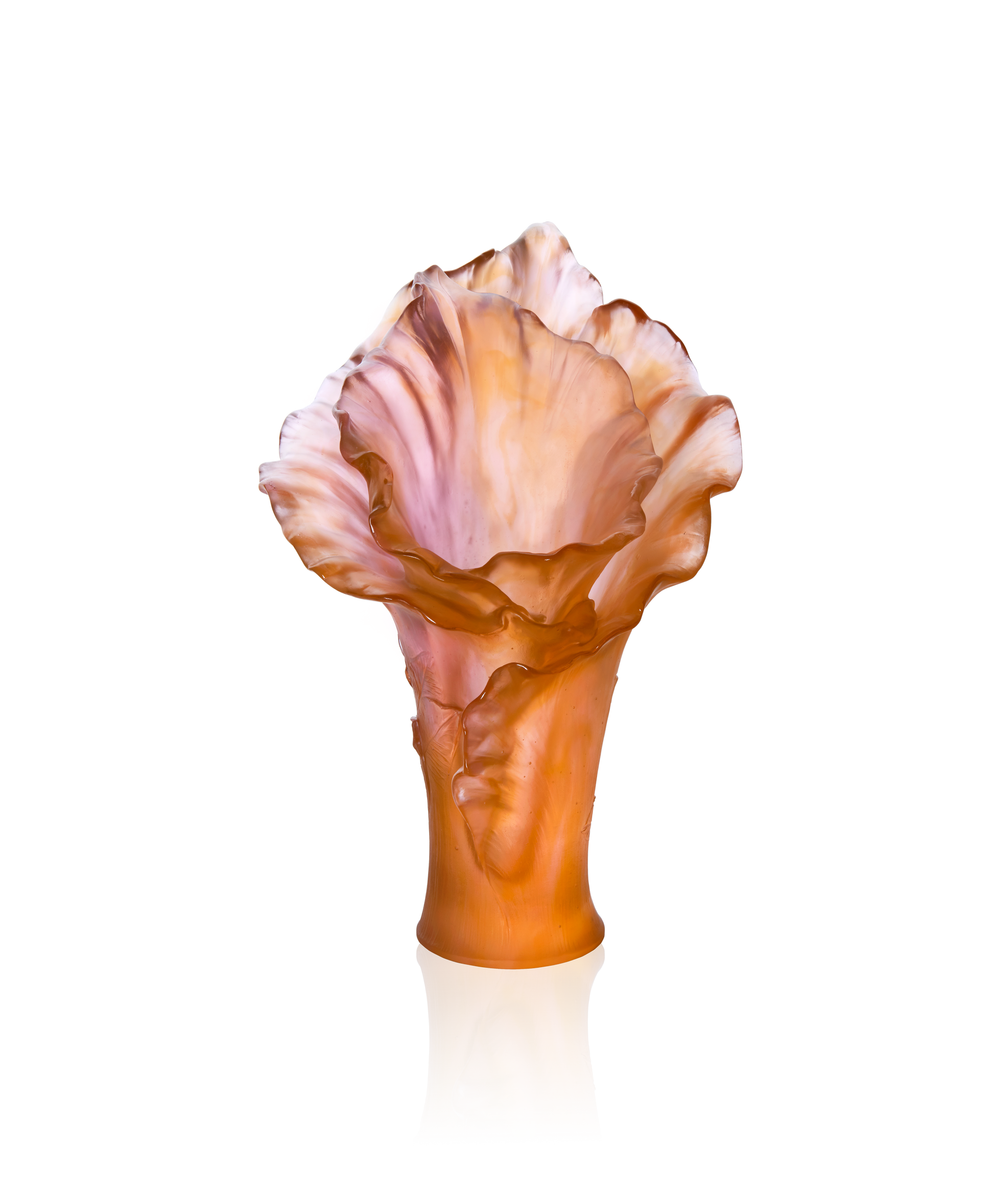 Arum Vase grand modèle Ambre-rose - Daum