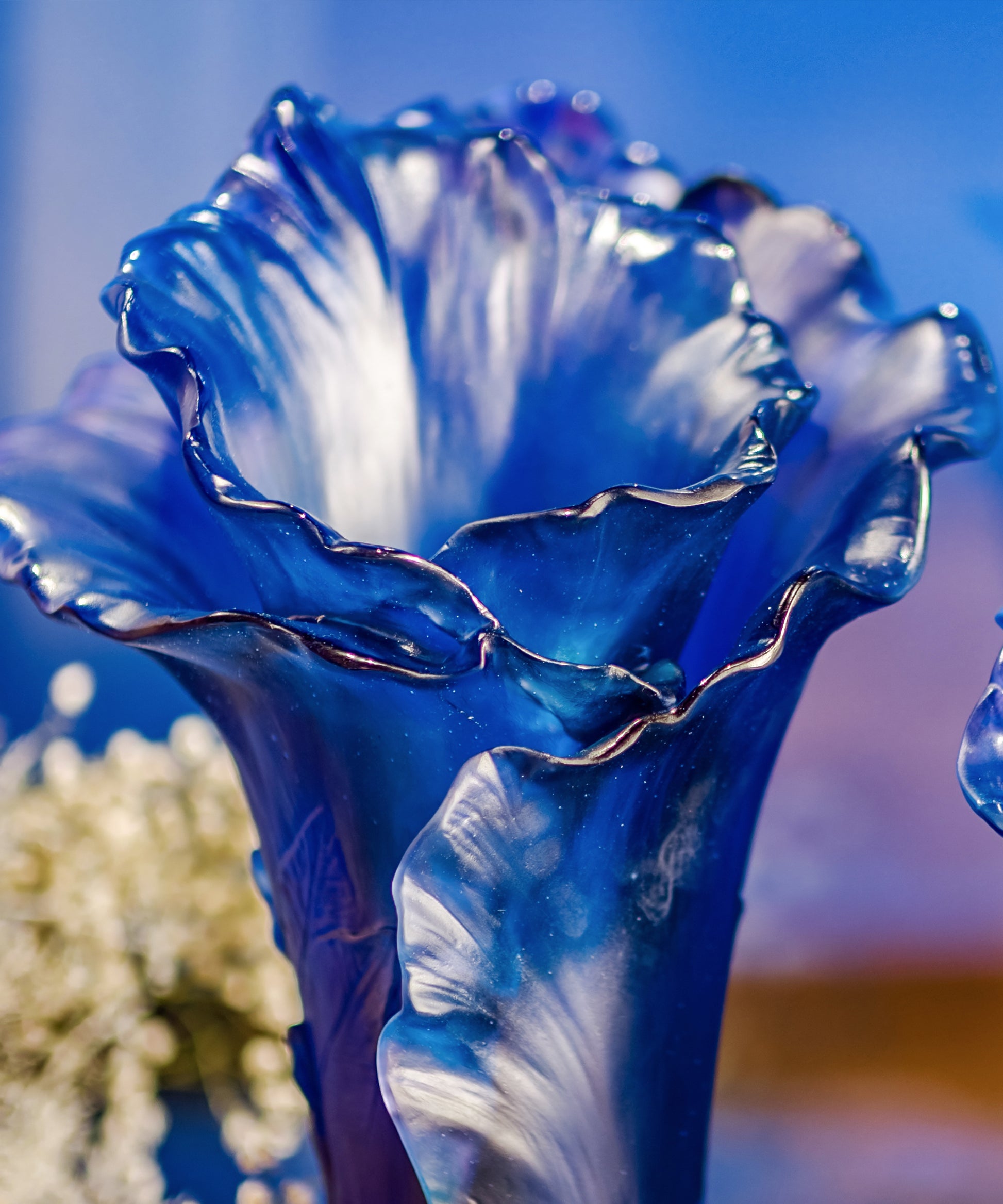 Arum Vase grand modèle Bleu nuit - Daum