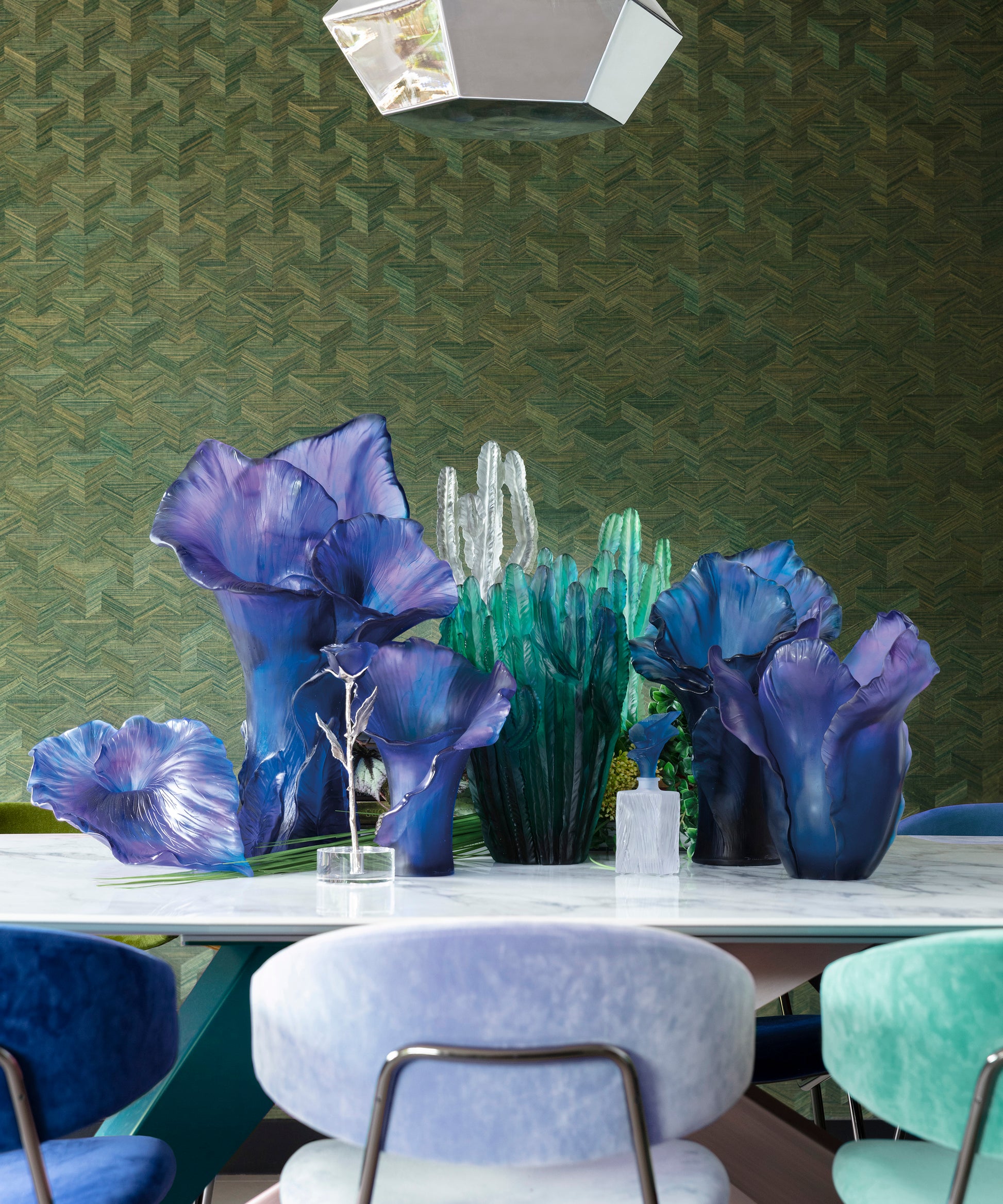 Arum Vase magnum Bleu nuit - Daum