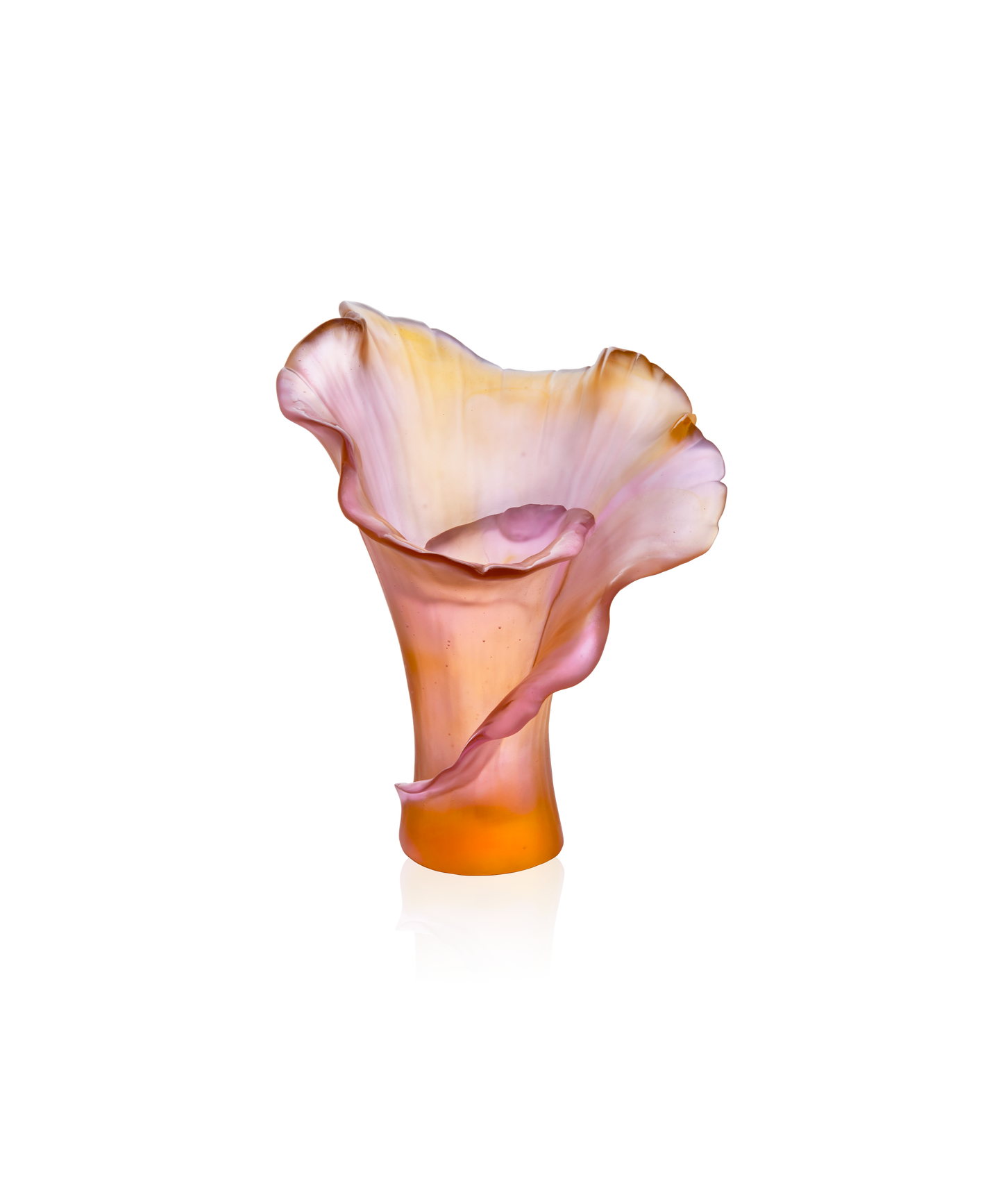Arum Vase moyen modèle Ambre-rose - Daum