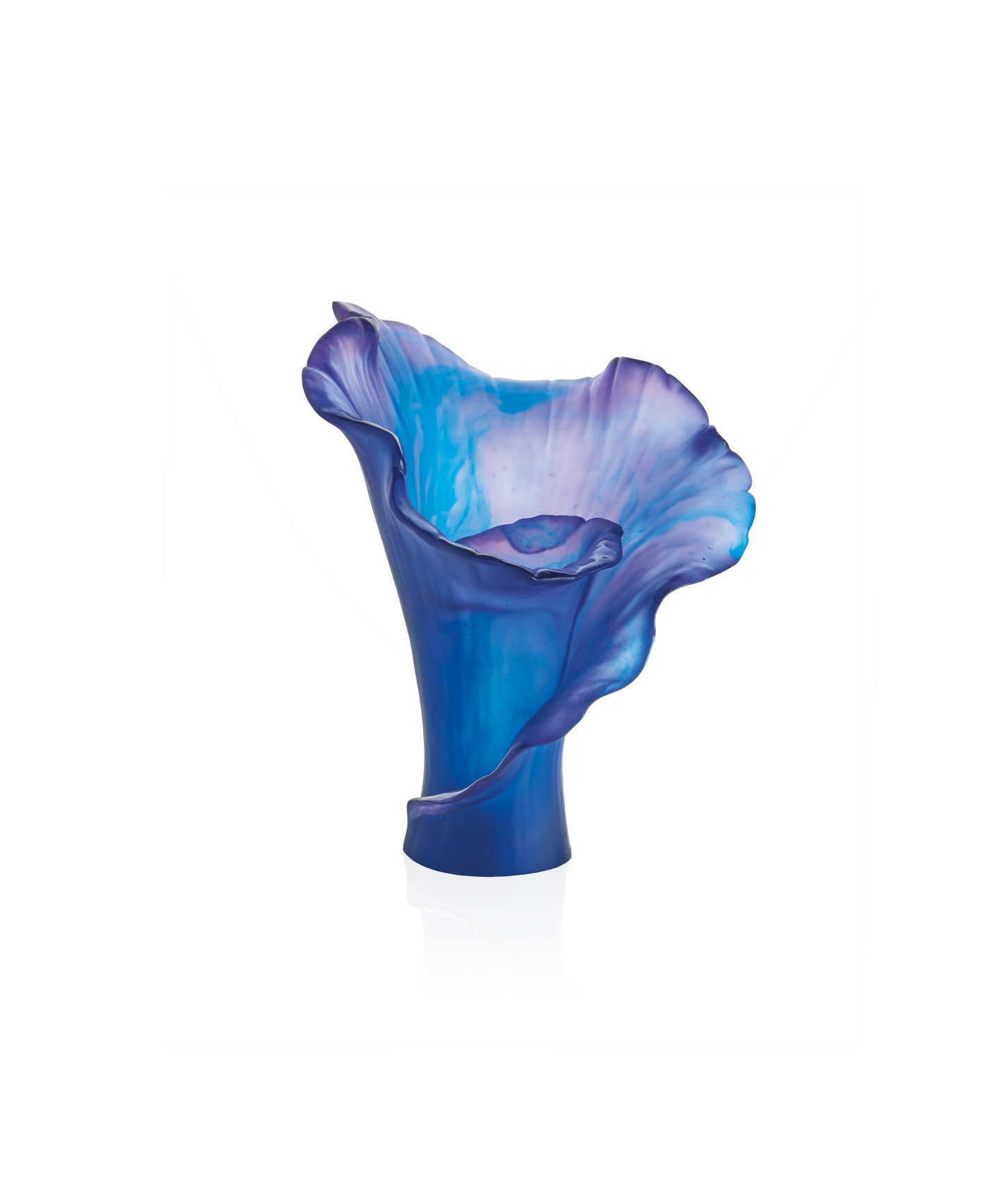 Arum Vase moyen modèle Bleu nuit - Daum