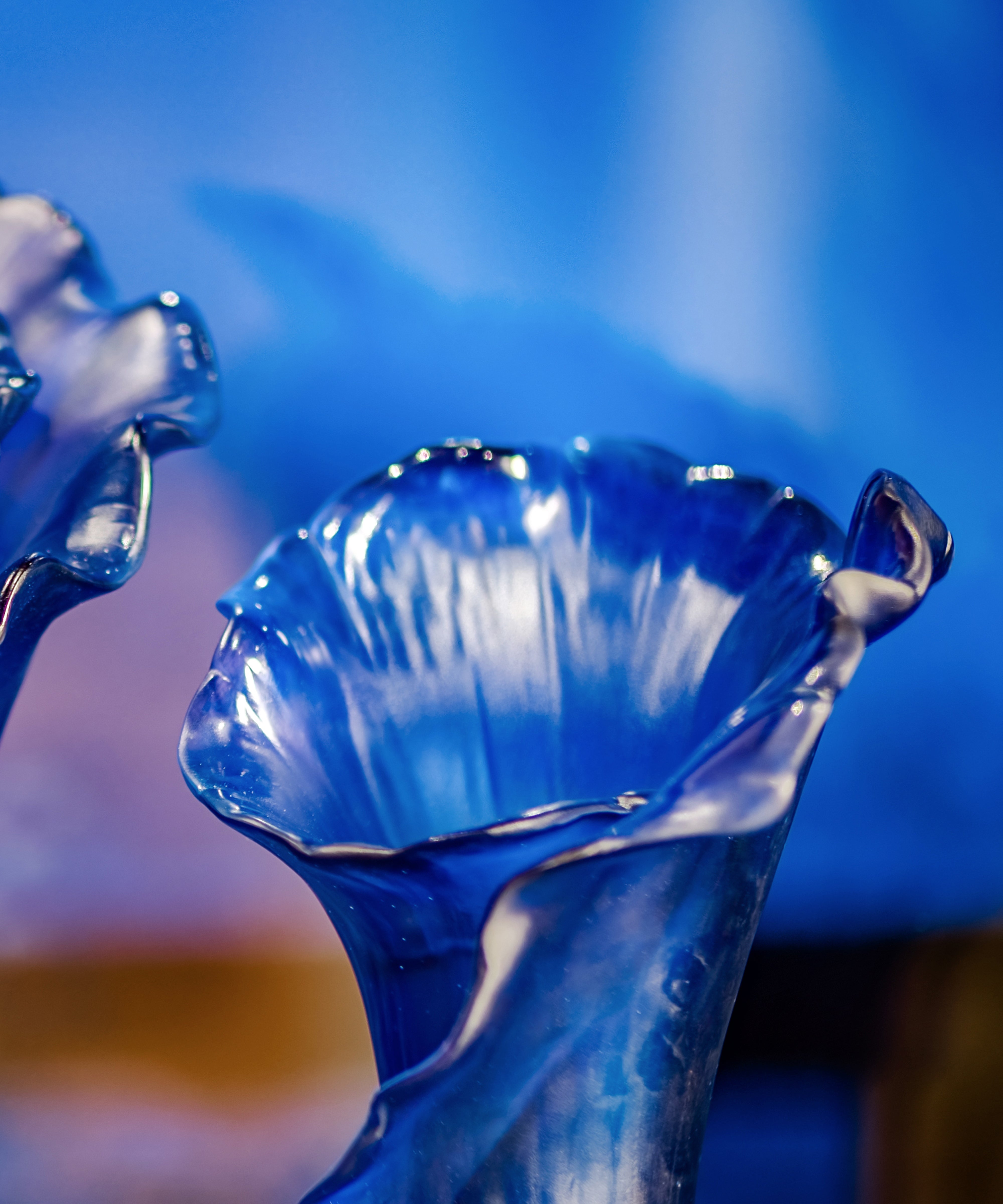 Arum Vase moyen modèle Bleu nuit - Daum