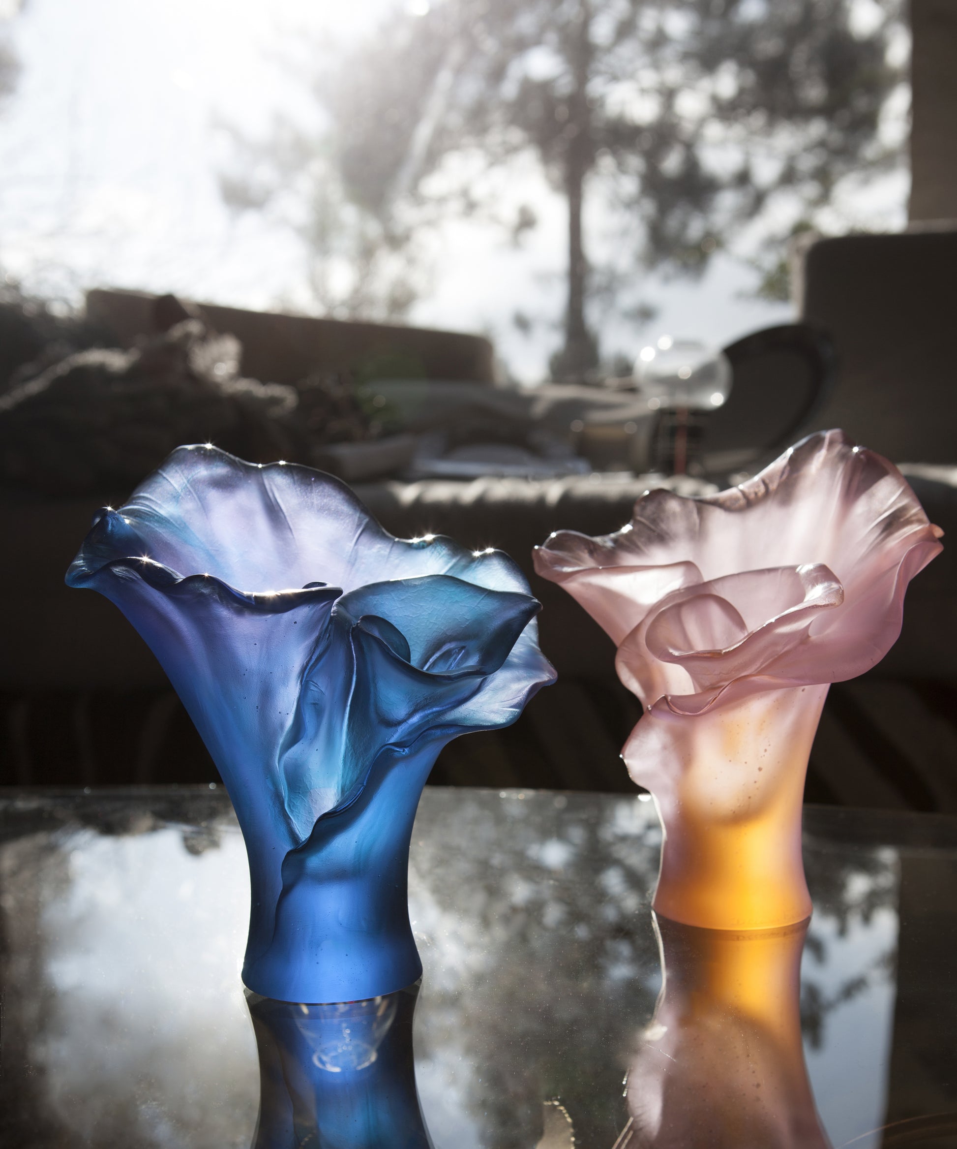 Arum Vase petit modèle Bleu nuit - Daum