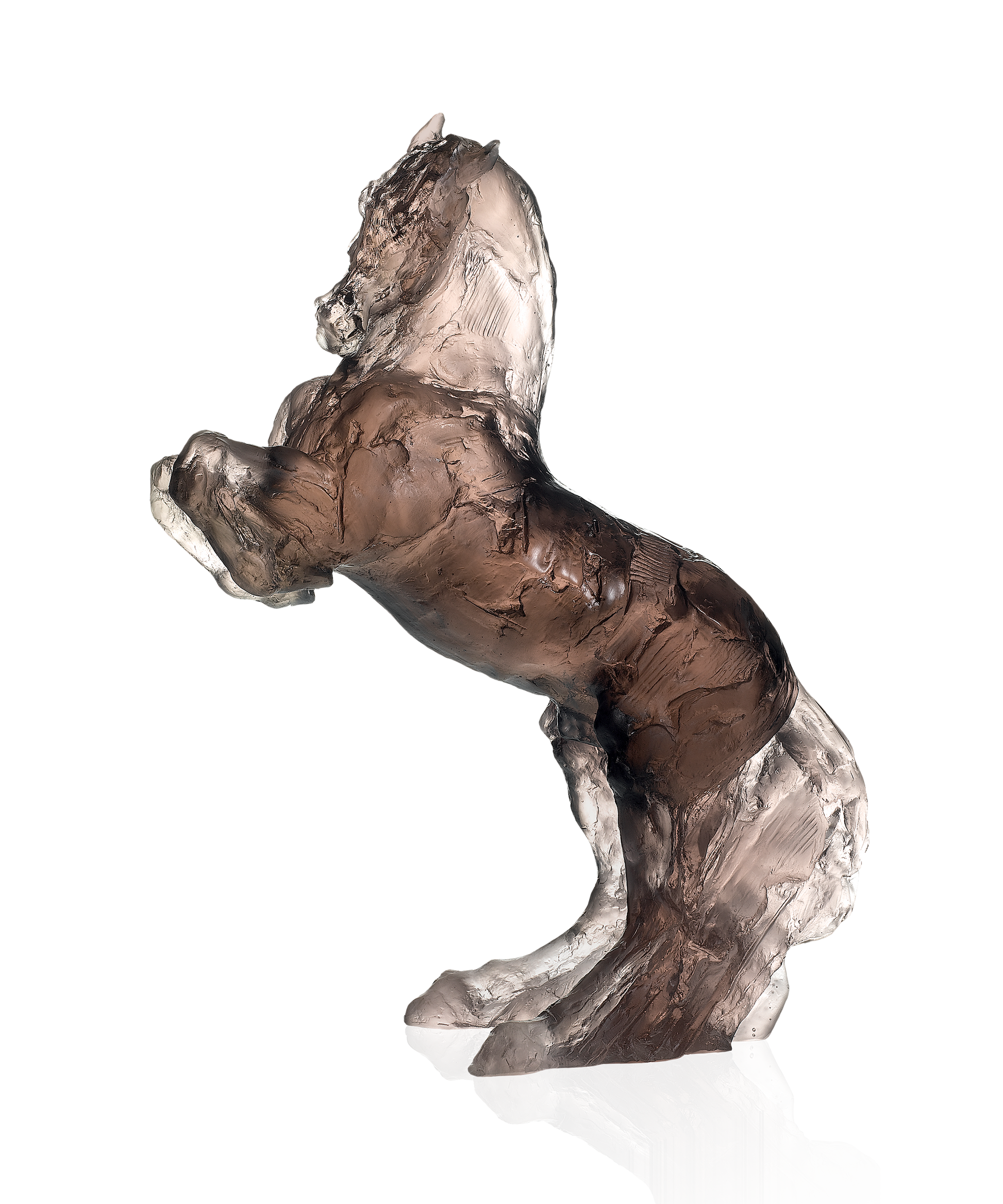 Vase Balthazar gris-rose de Jean-Louis Sauvat en cristal Daum, élégant et artistique, avec finition raffinée et design sculpté.