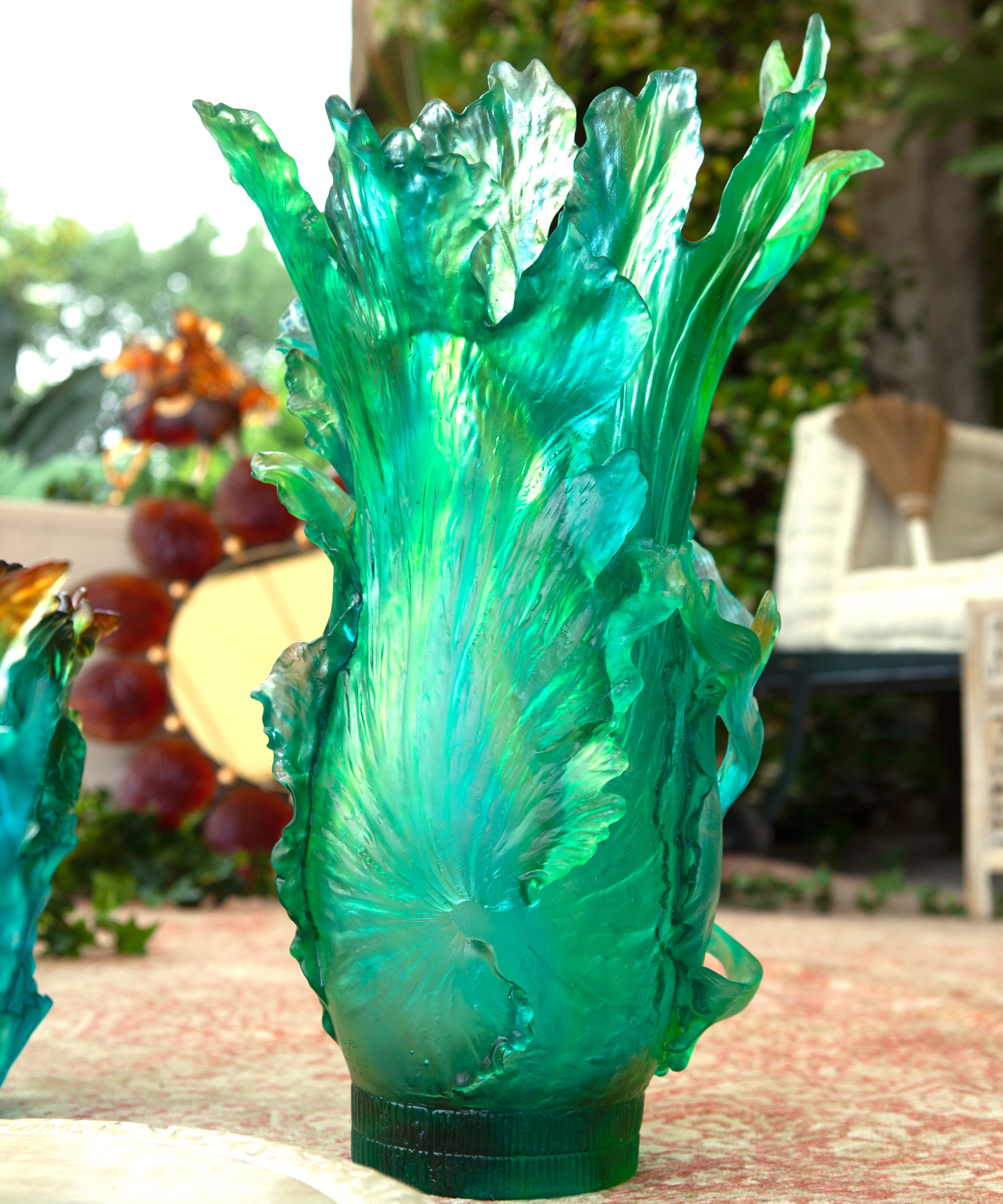 Bornéo Tropical Vase magnum de Emilio Robba 99ex - Daum