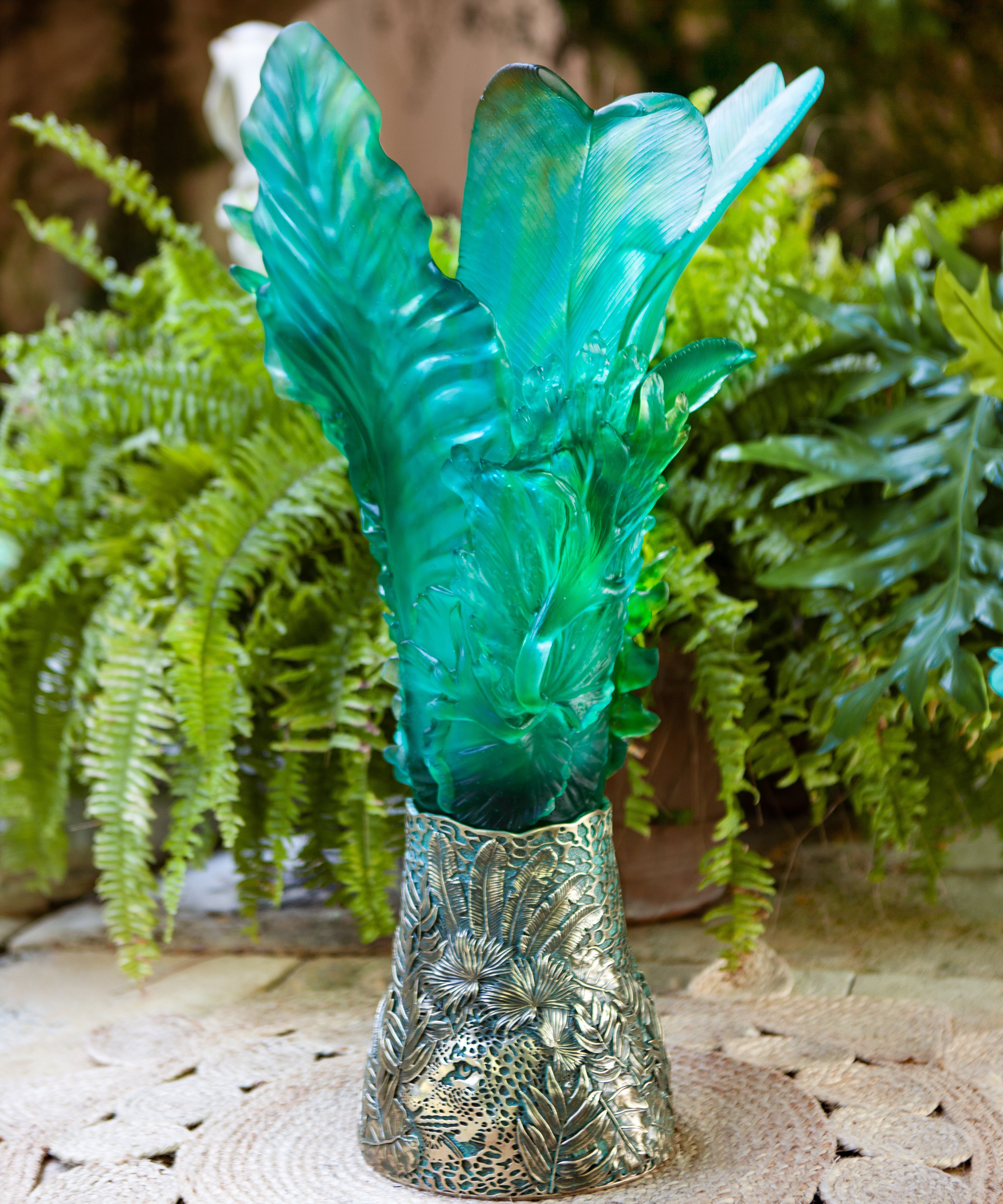 Bornéo Tropical Vase prestige de Emilio Robba 99ex - Daum