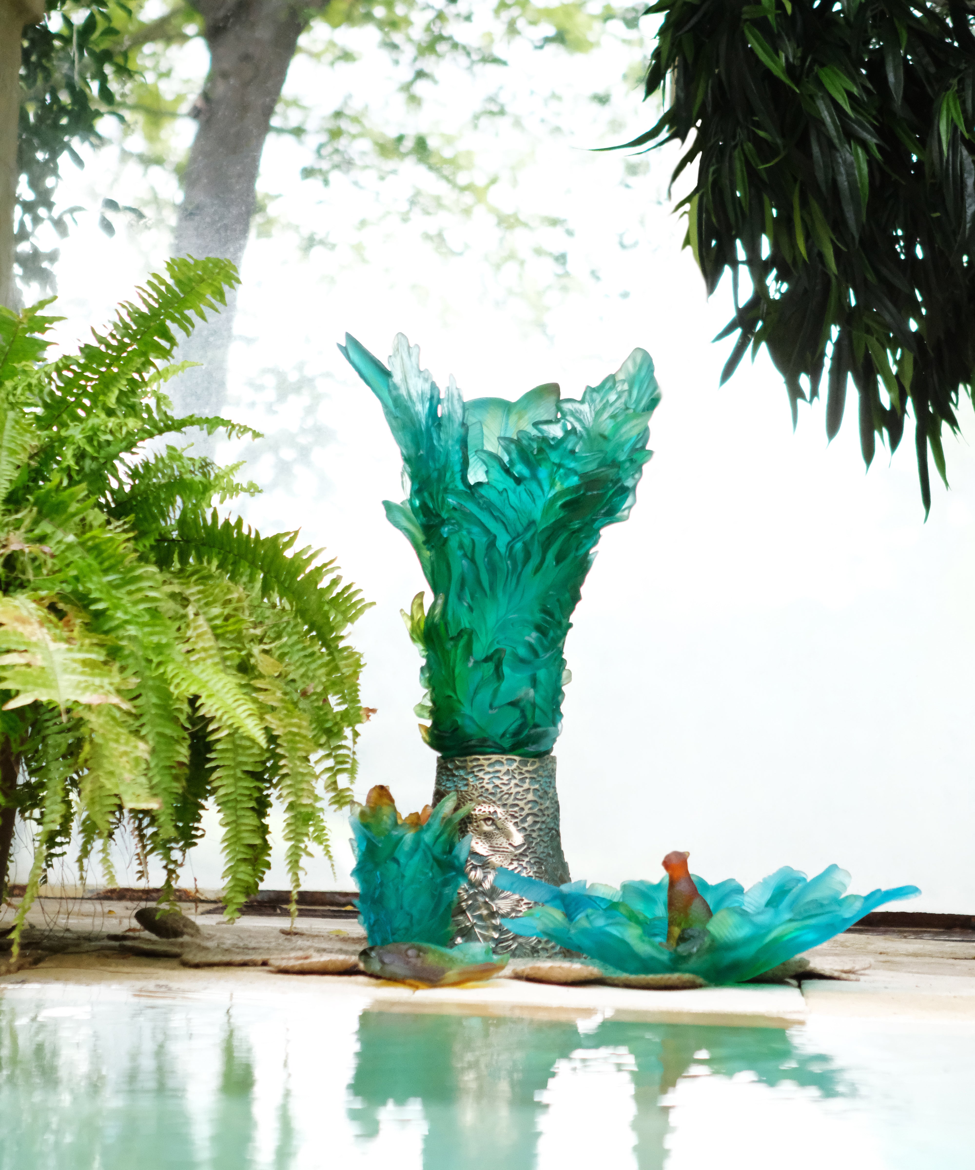 Bornéo Tropical Vase prestige de Emilio Robba 99ex - Daum