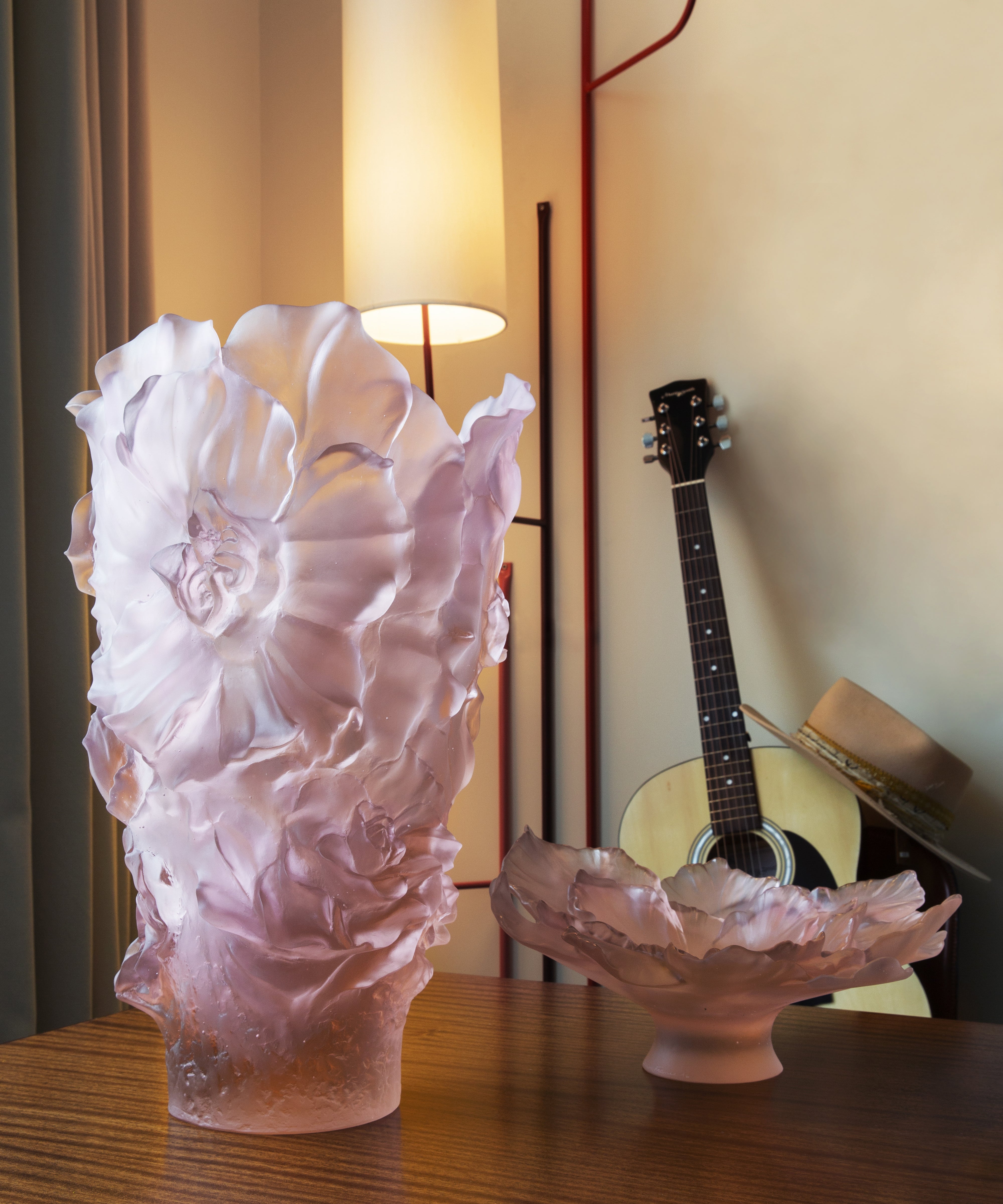 Camelia Vase magnum Rose 99ex - Daum