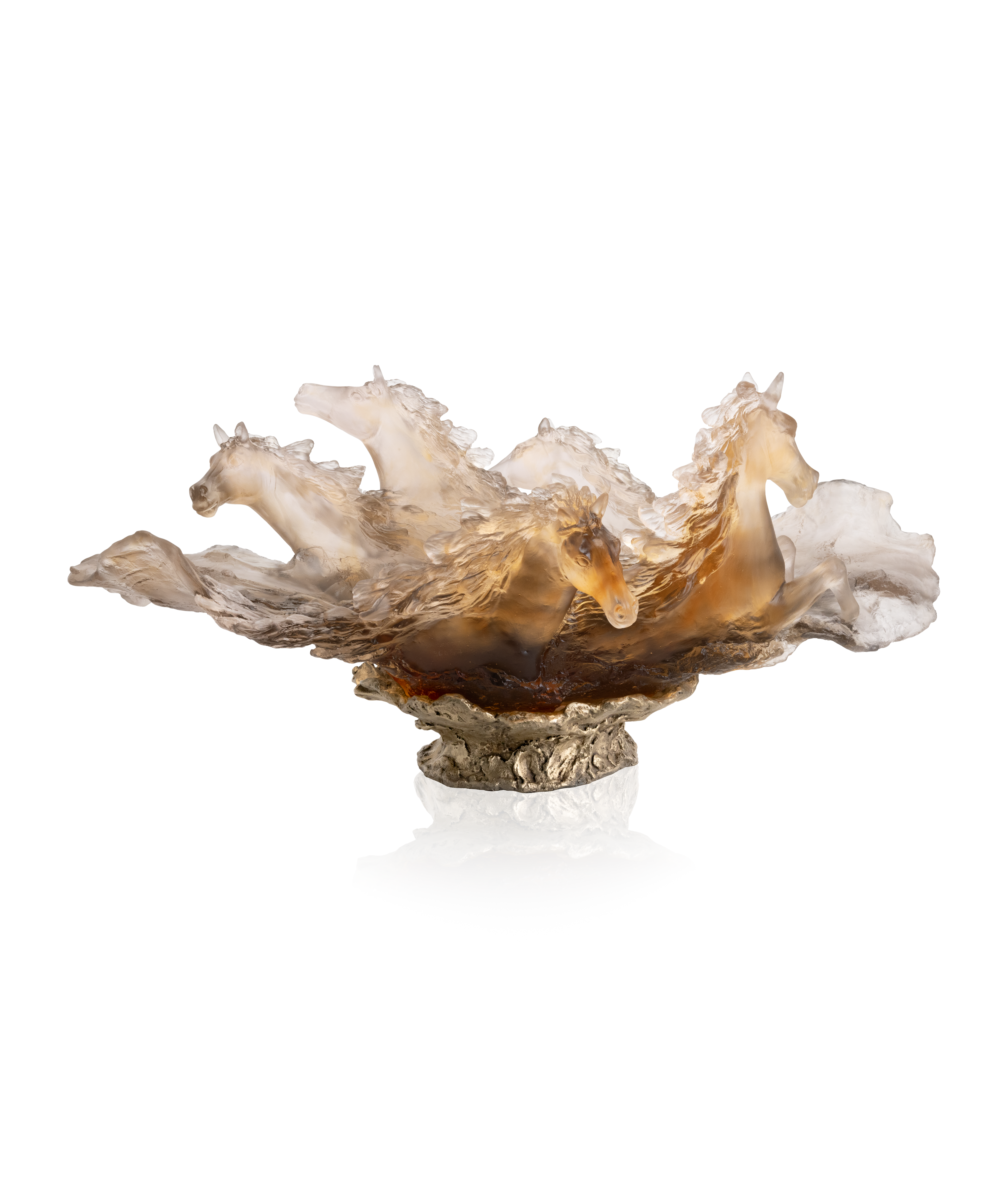 Cavalcade Centre de table Brun glacé 125ex - Daum