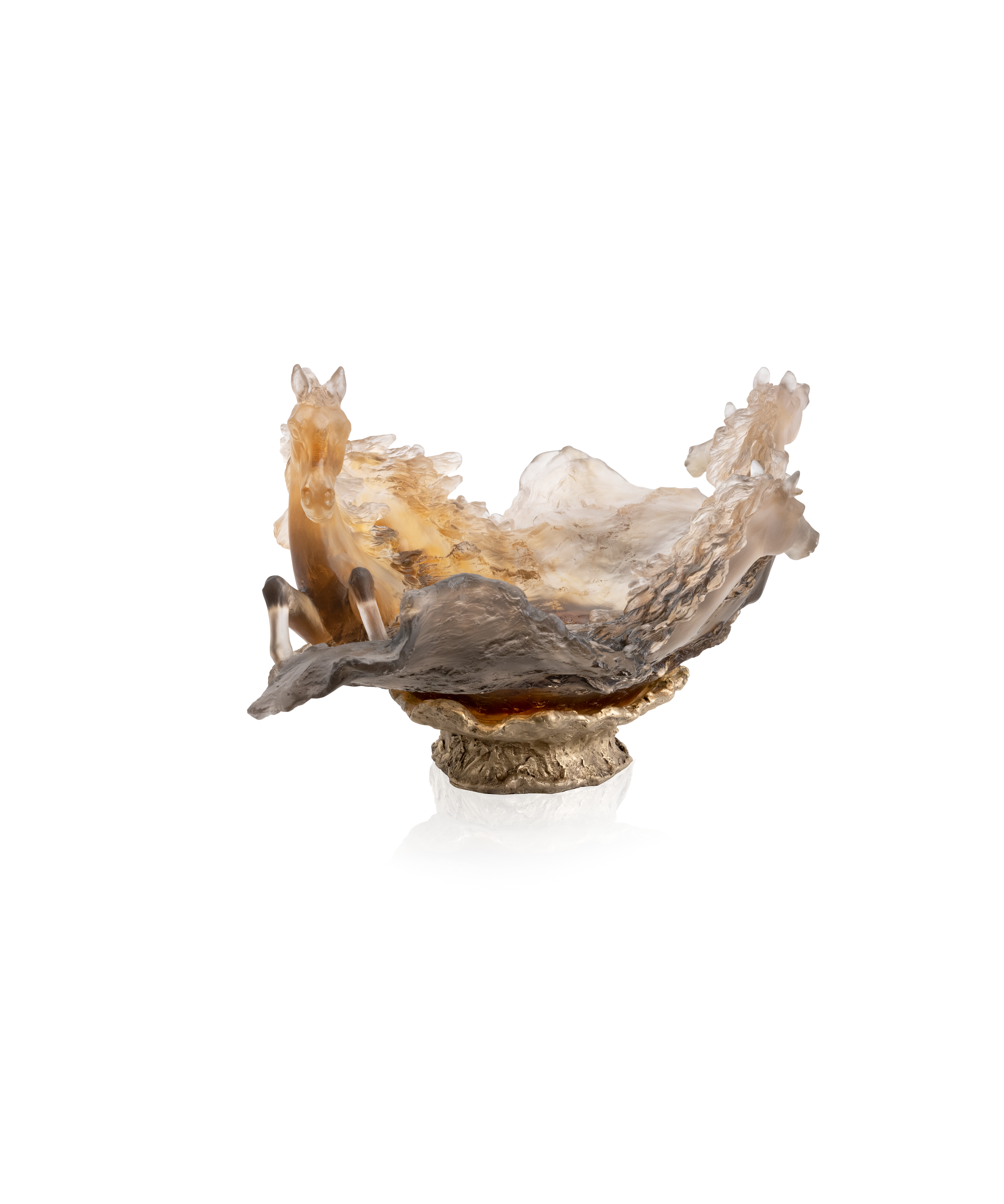 Cavalcade Centre de table Brun glacé 125ex - Daum