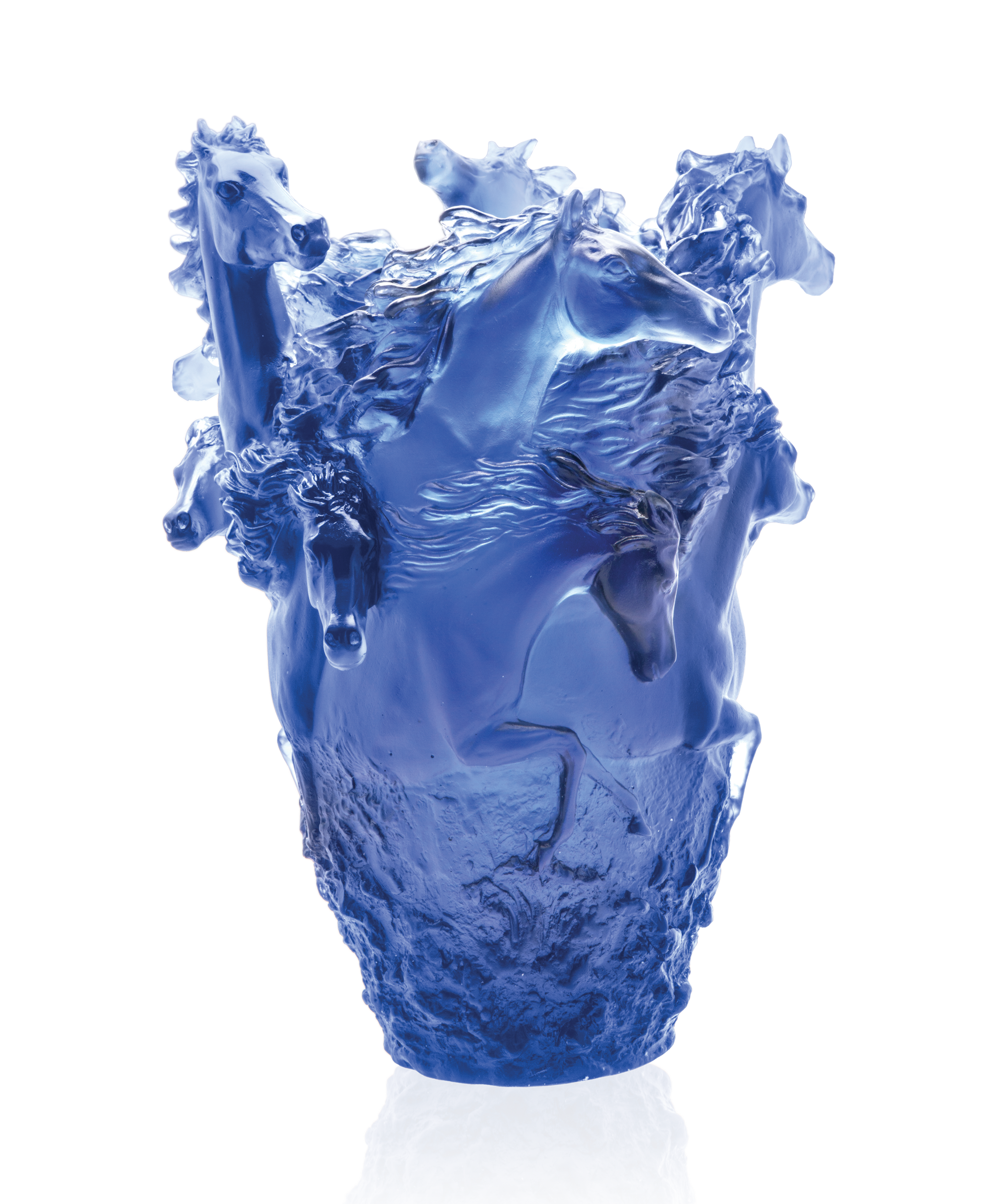 Cavalcade Vase grand modèle Bleu 175ex - Daum