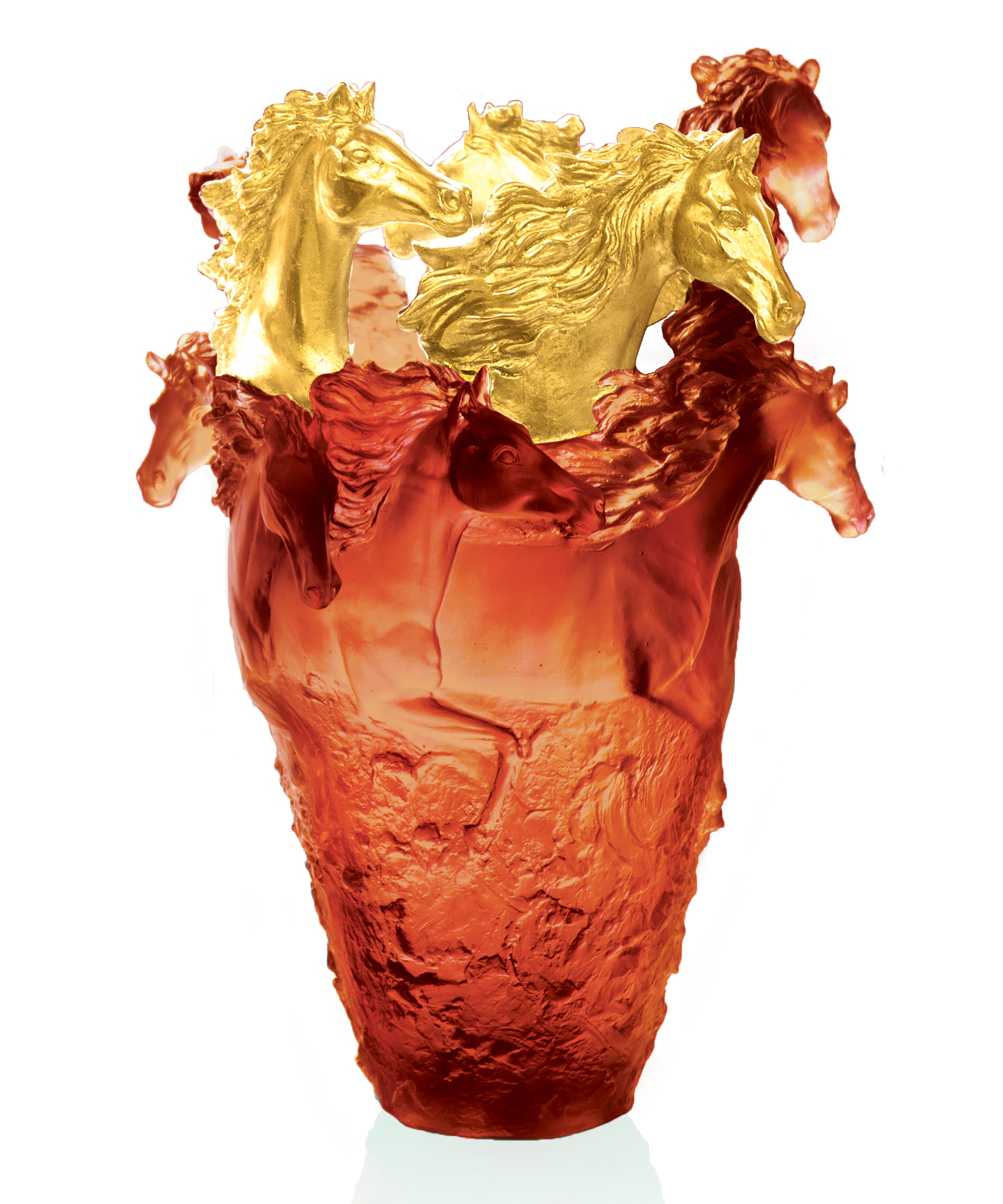 Cavalcade Vase magnum Ambre, finition or 25ex - Daum