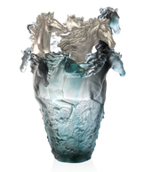 Cavalcade Vase magnum Bleu-gris, finition palladium 25ex - Daum