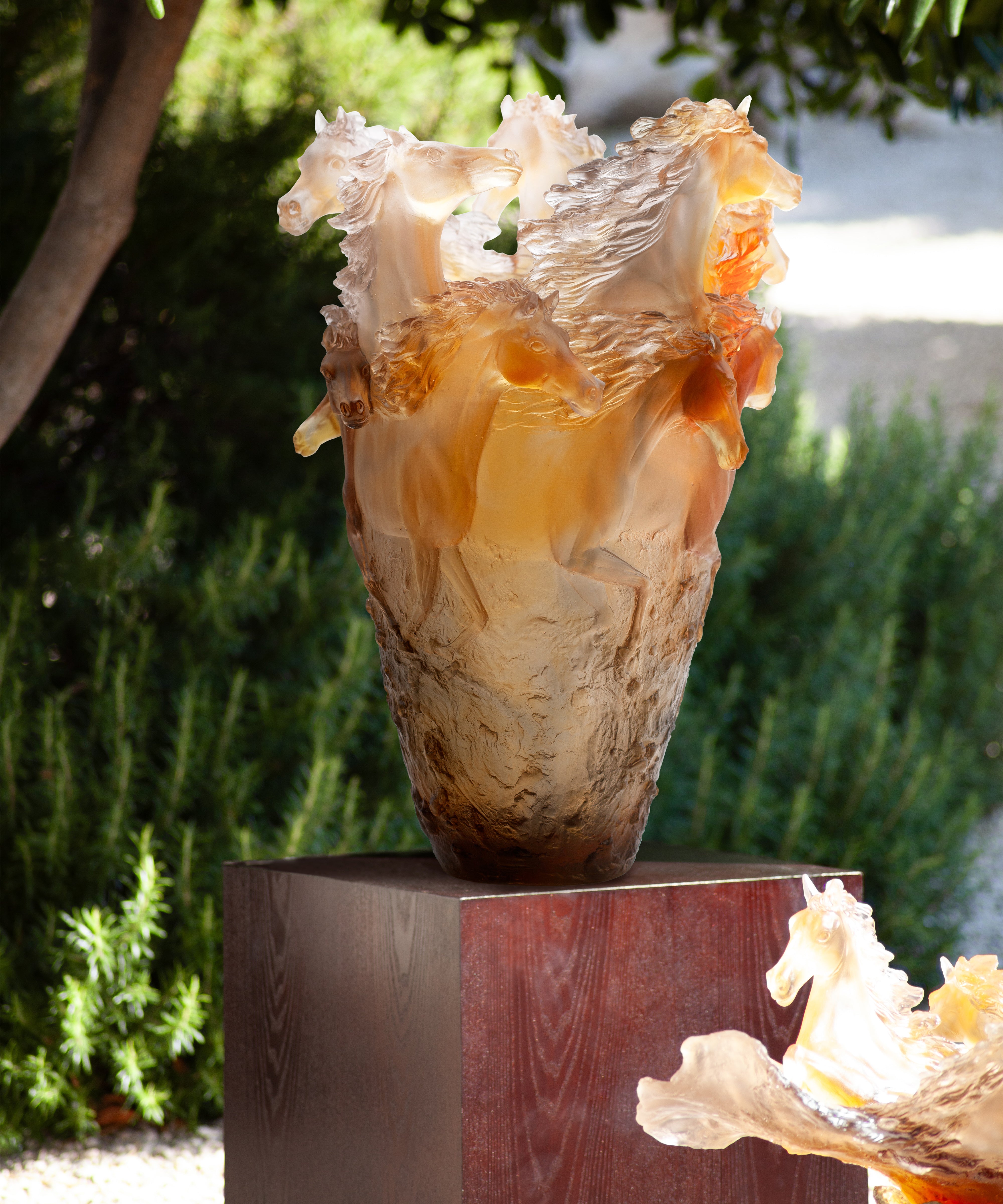 Cavalcade Vase magnum Brun glacé 175ex - Daum