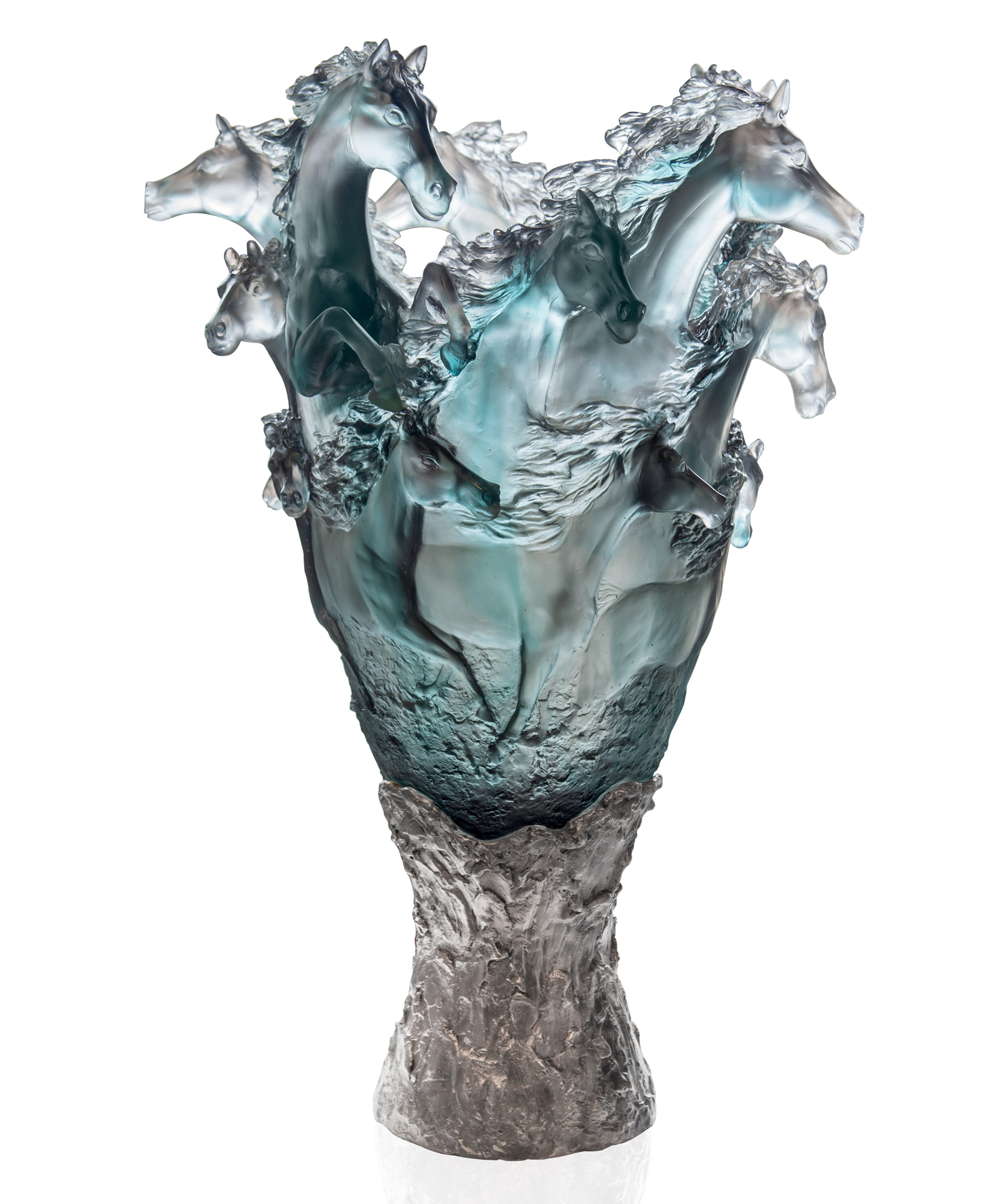 Cavalcade Vase prestige Bleu-gris 50ex - Daum