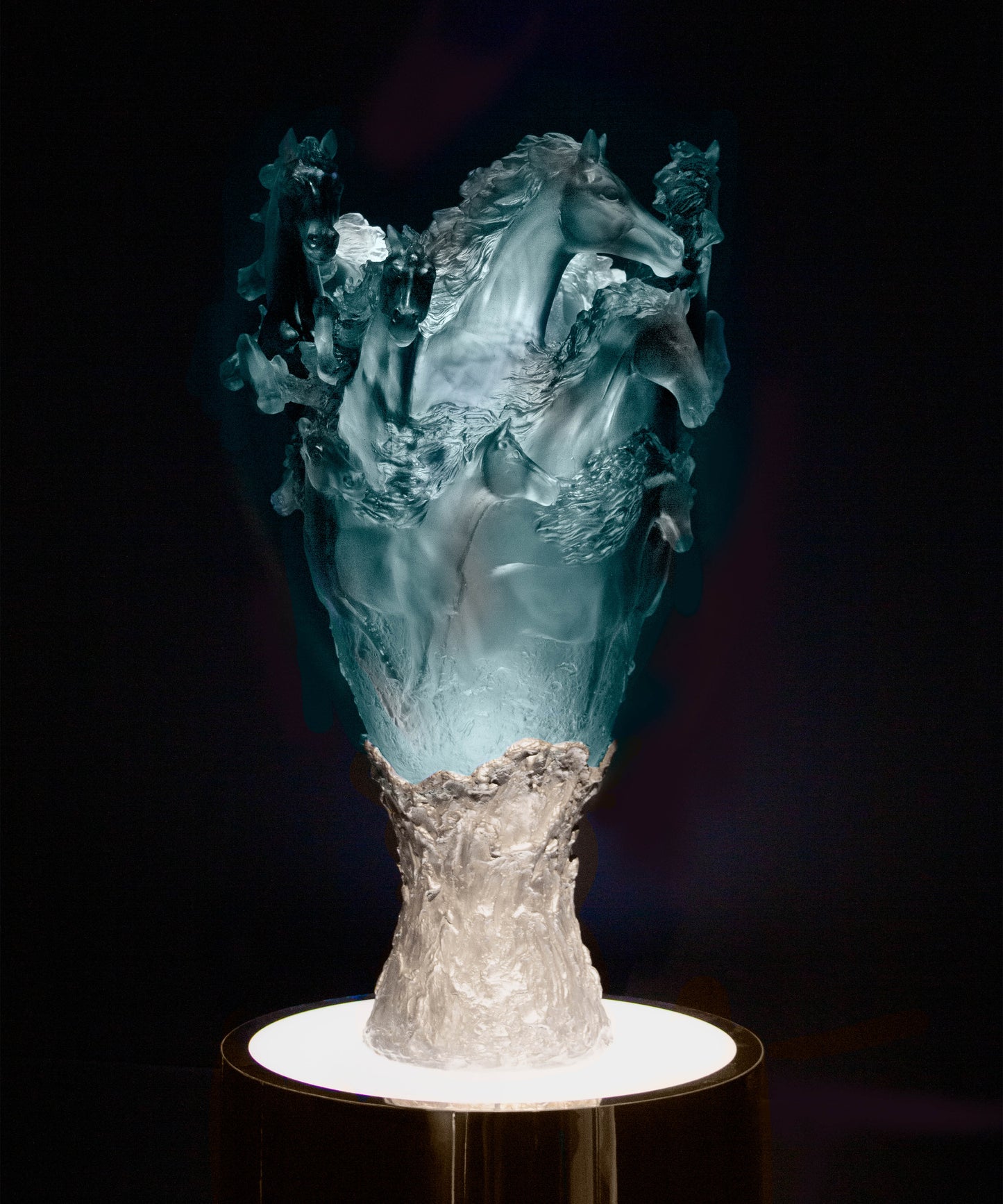 Cavalcade Vase prestige Bleu-gris 50ex - Daum