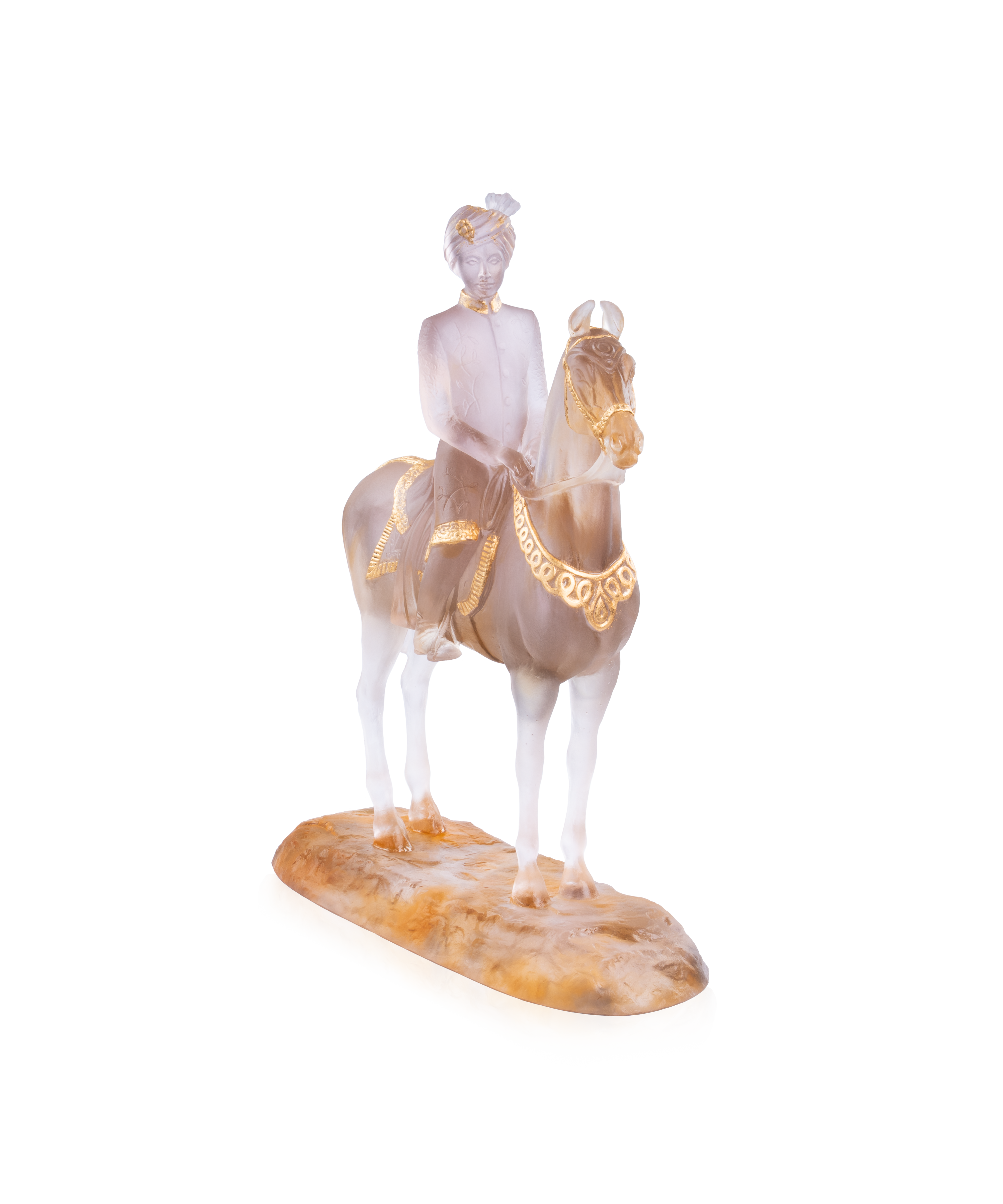 Cavalier Marwari Daum 75ex, figurine en céramique avec détails peints, représentant un cheval Marwari élégant.