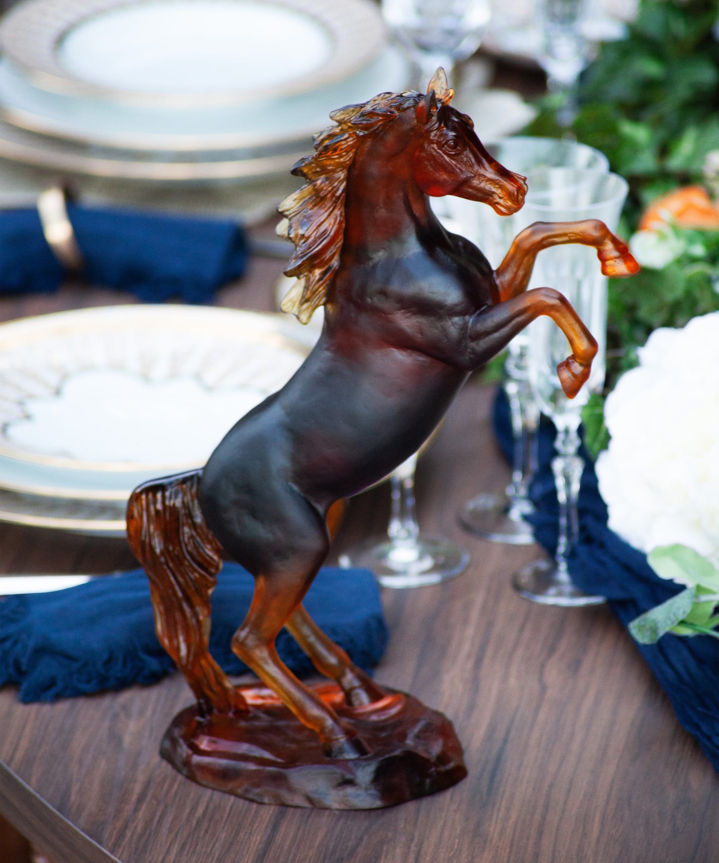Cheval fougueux Ambre brun 500ex - Daum