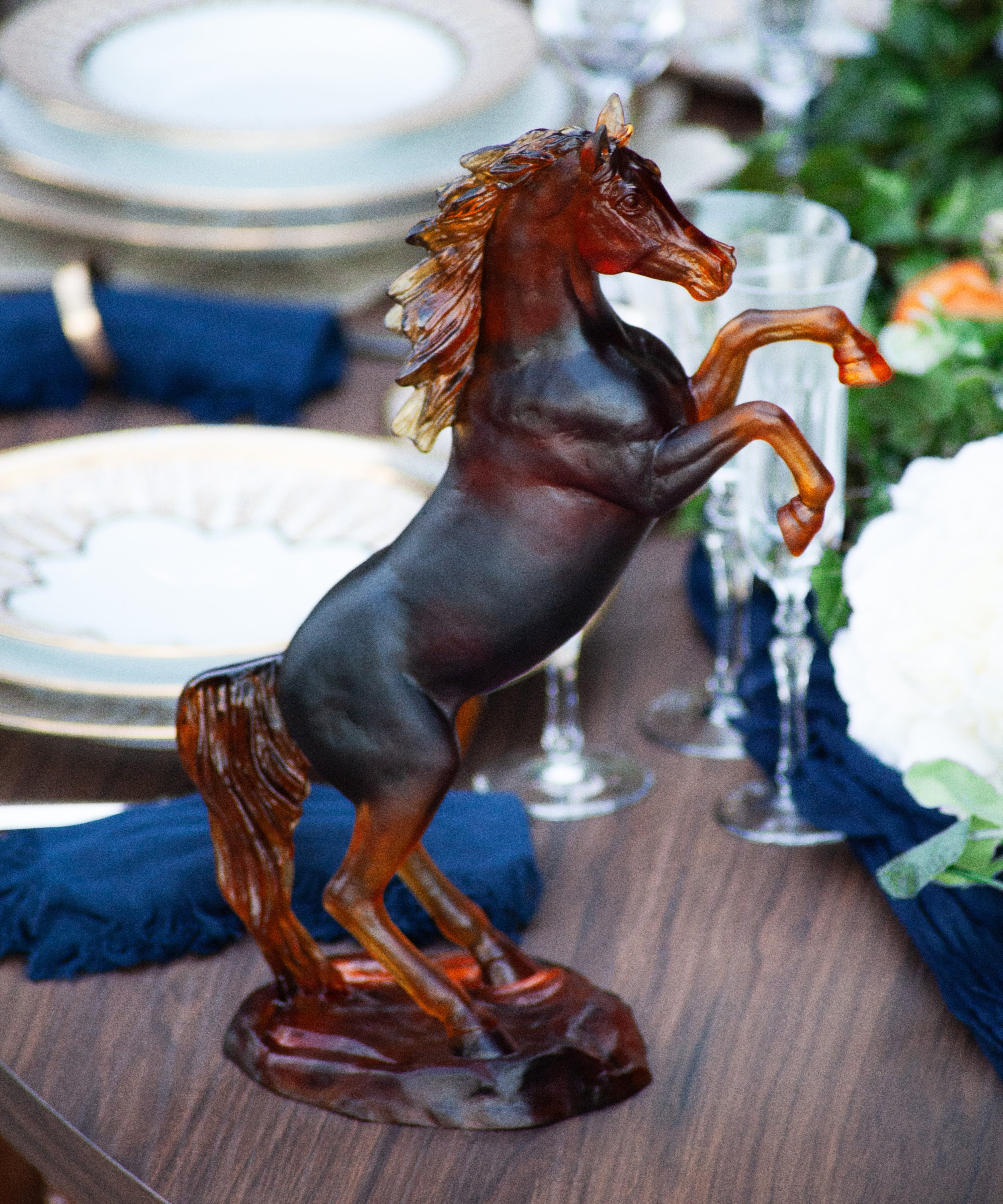 Cheval fougueux Ambre brun 500ex - Daum