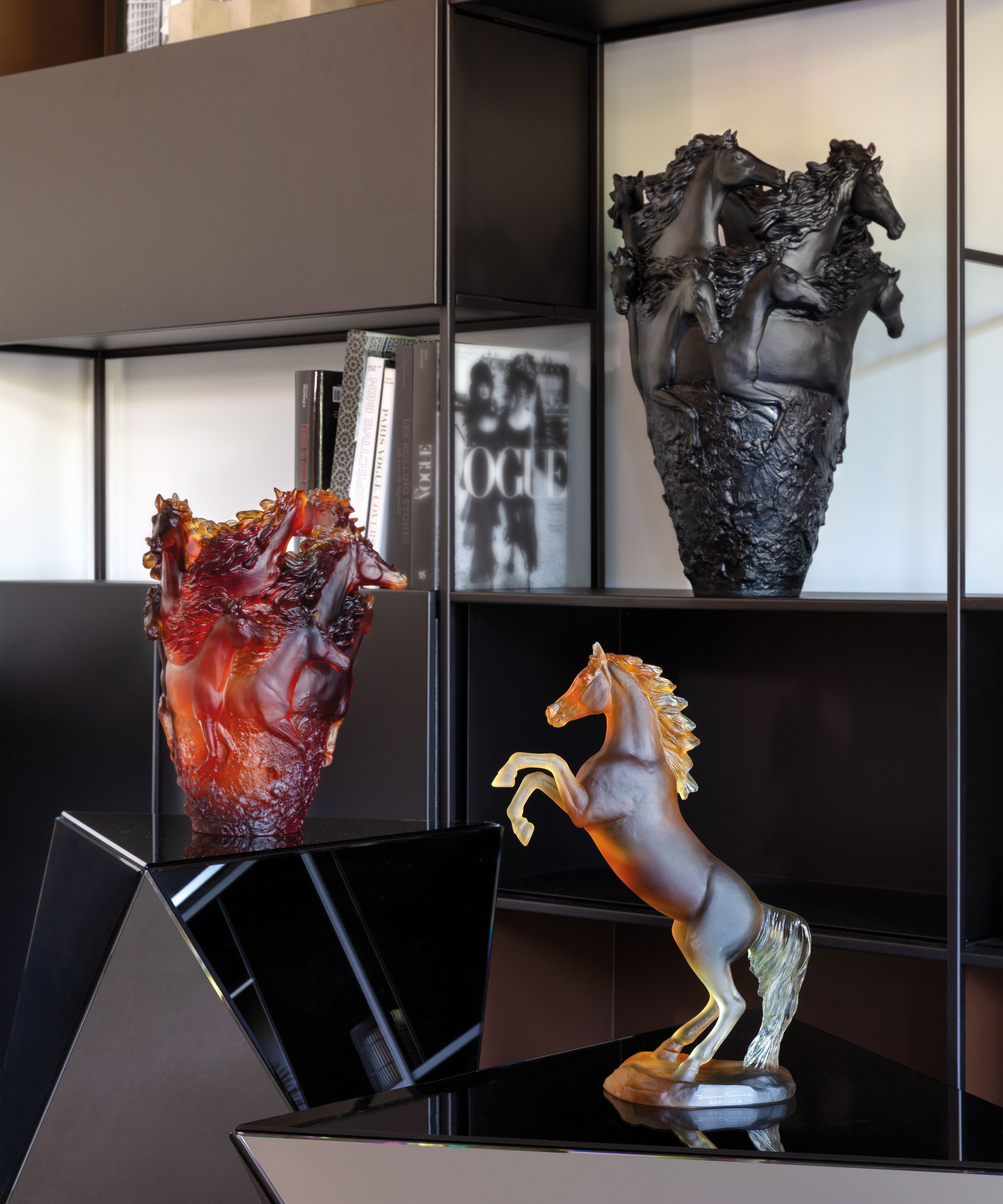 Sculpture tête de cheval 500ex en cristal élégante | Daum