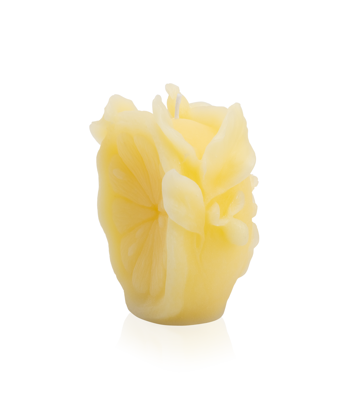Bougie citron jaune Daum, design élégant avec parfum d'agrumes, idéale pour décoration et ambiance lumineuse.