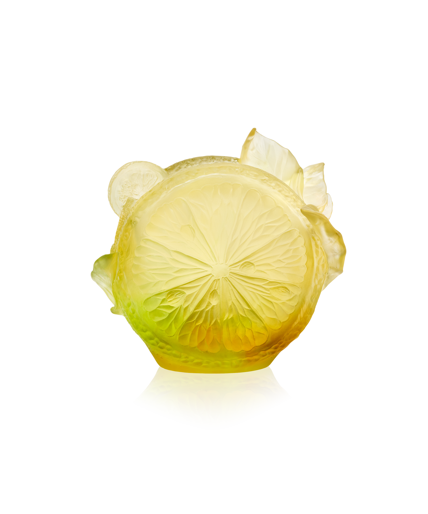 Vase moyen Citrus modèle 225ex de la marque Daum avec design en verre coloré et formes élégantes.