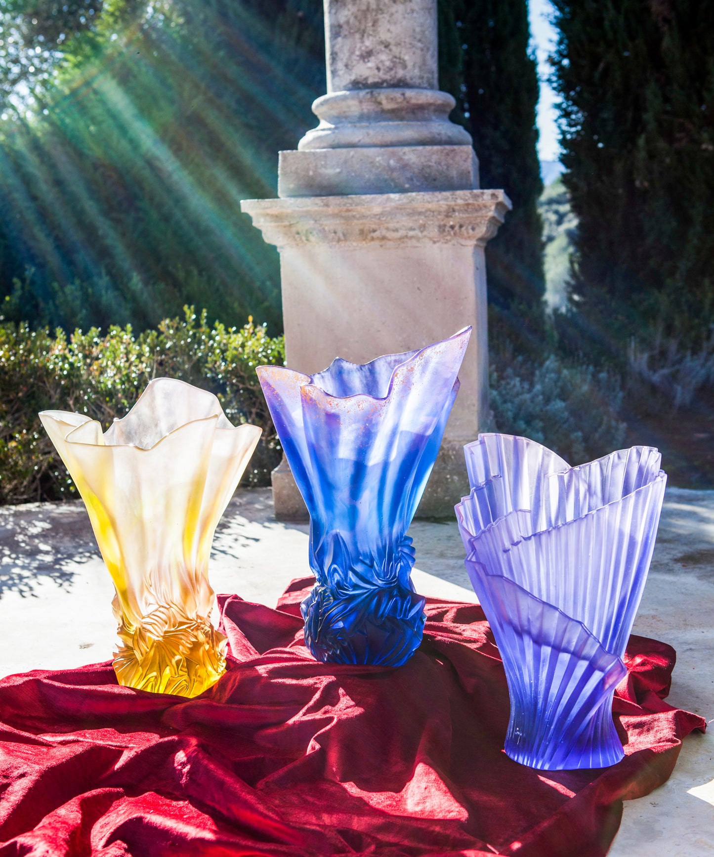 Collection Croisière Vase grand modèle Rose et vert - Daum