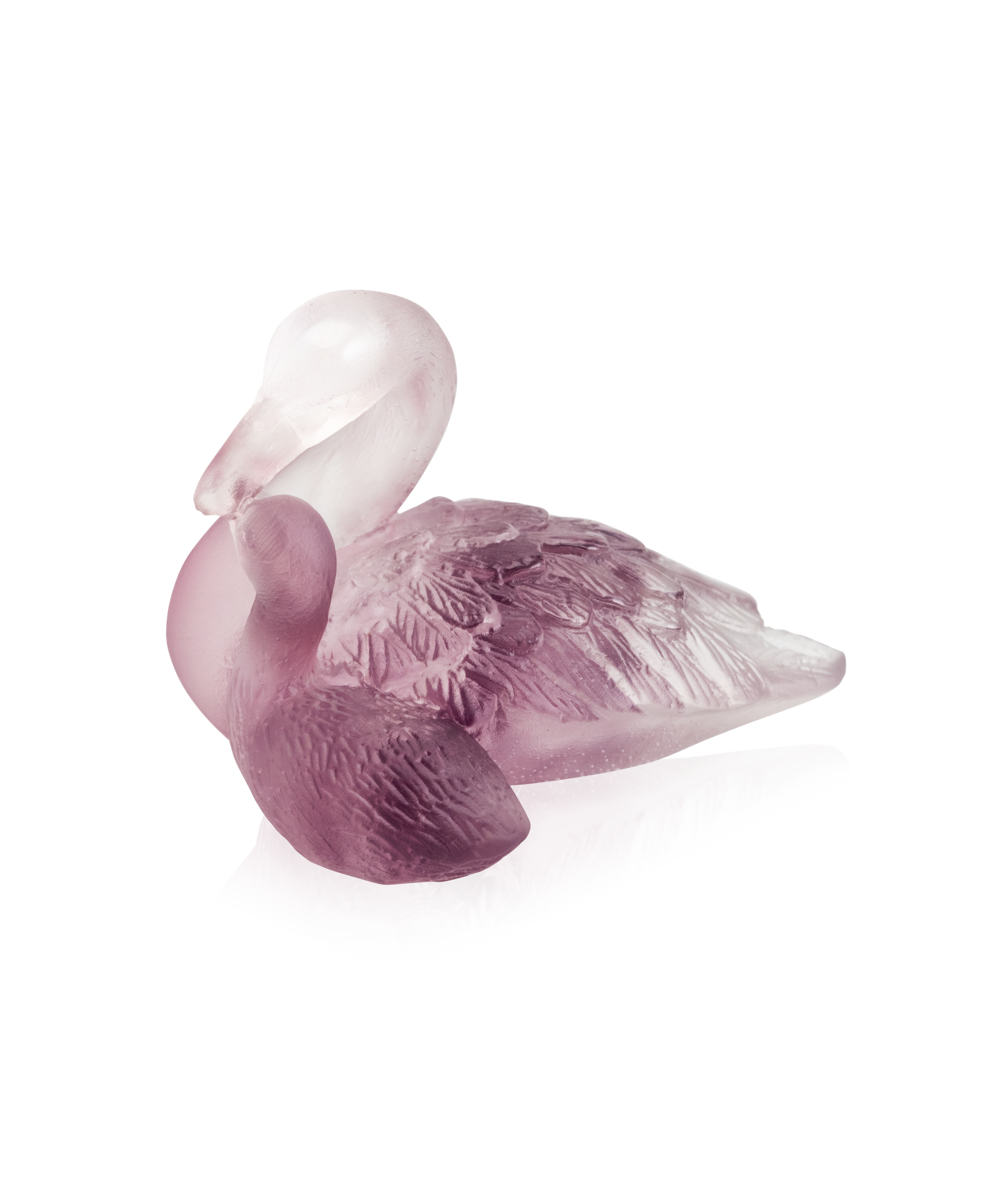 Couple de cygnes Rose - Daum