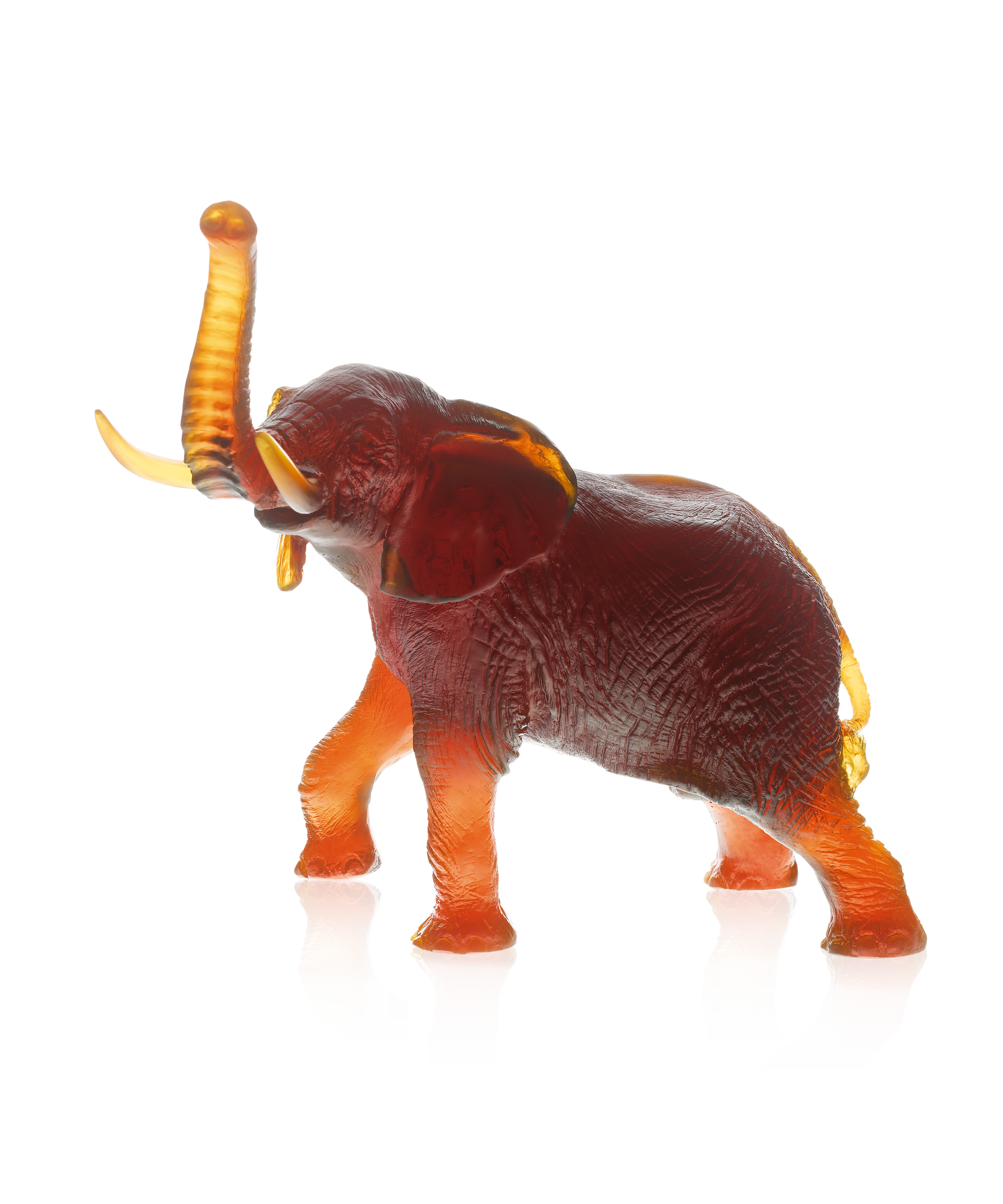 Eléphant grand modèle Ambre de Jean-François Leroy - Daum