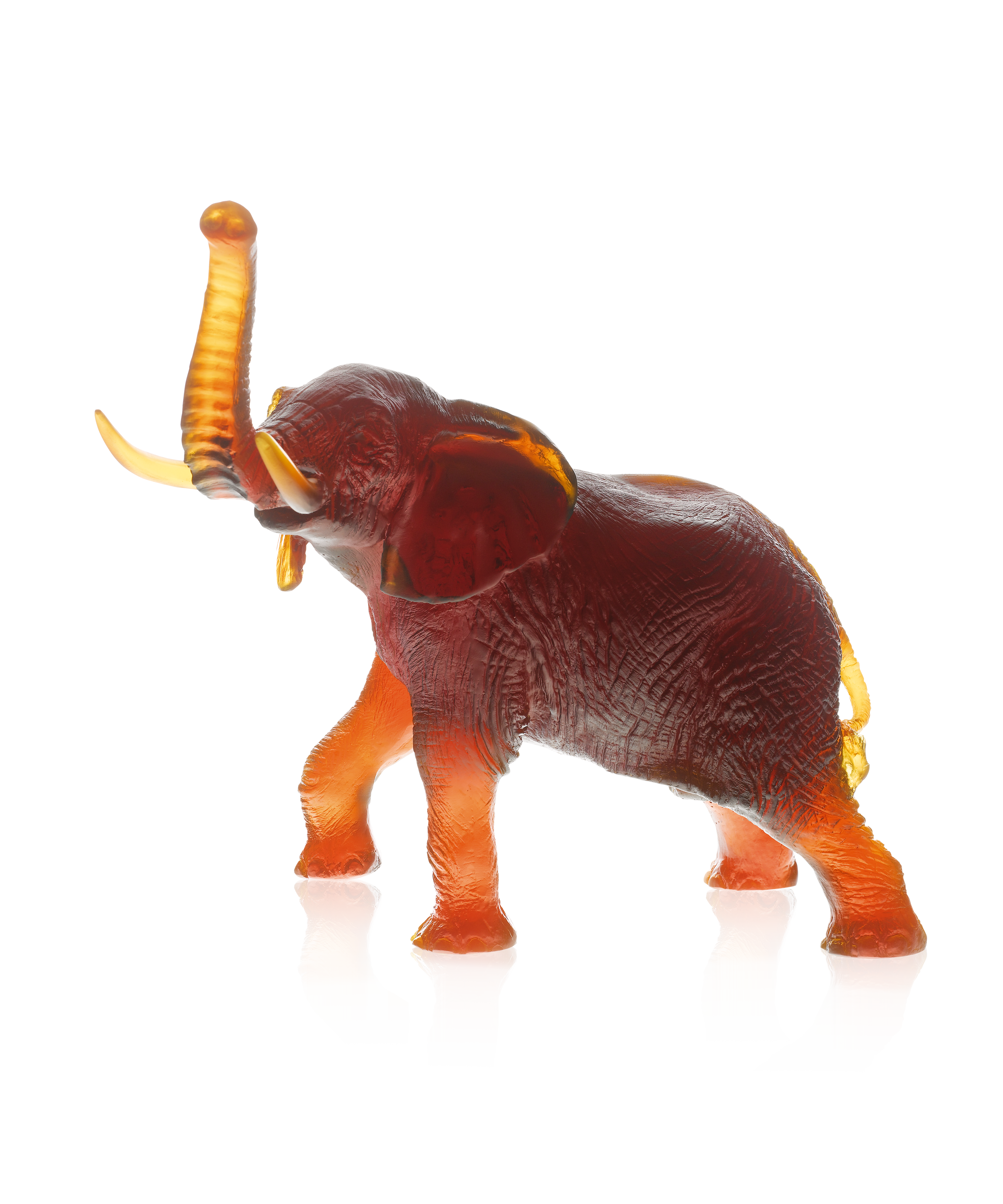 Eléphant grand modèle Ambre de Jean-François Leroy - Daum