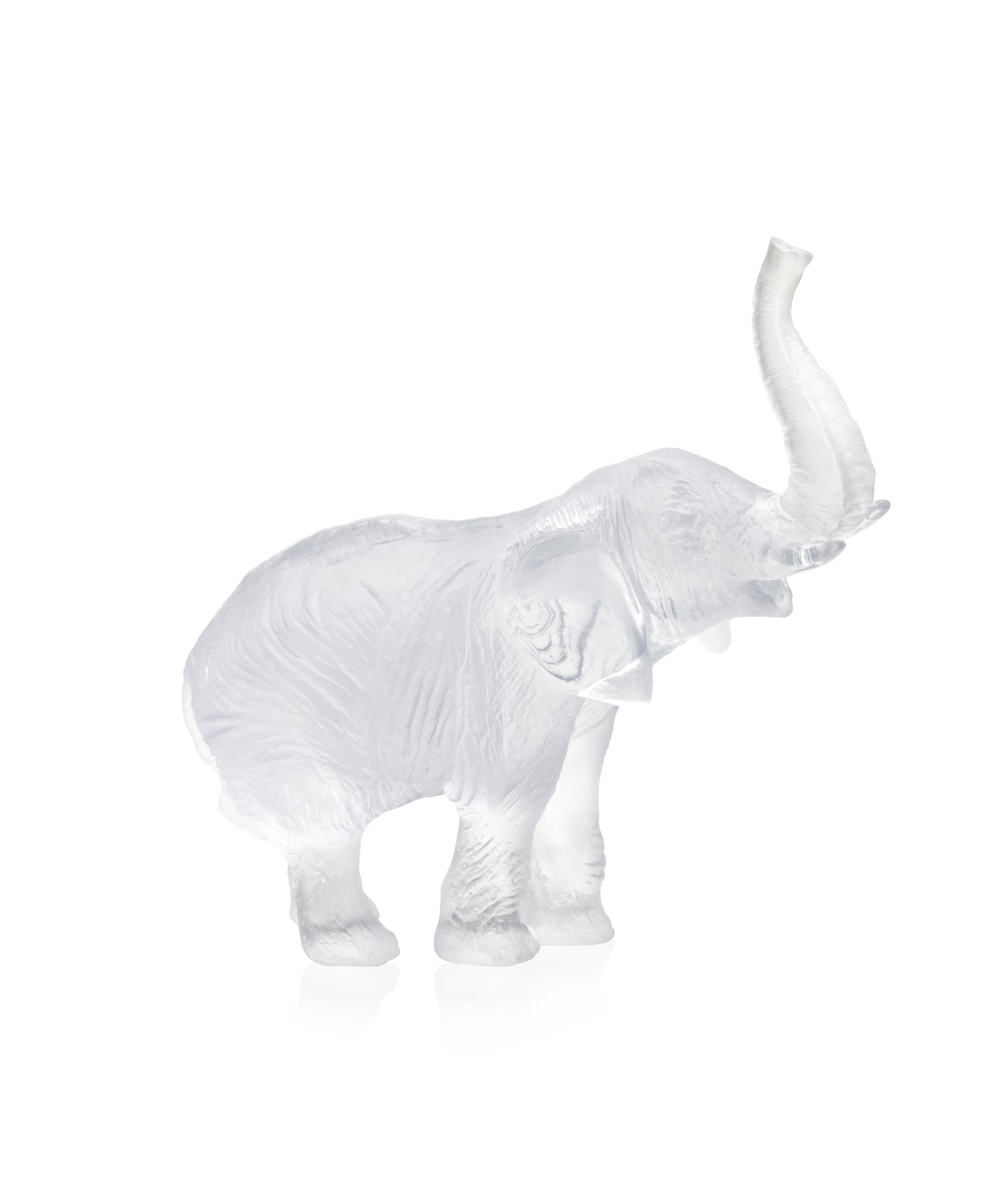 Eléphant moyen modèle Blanc de Jean-François Leroy - Daum