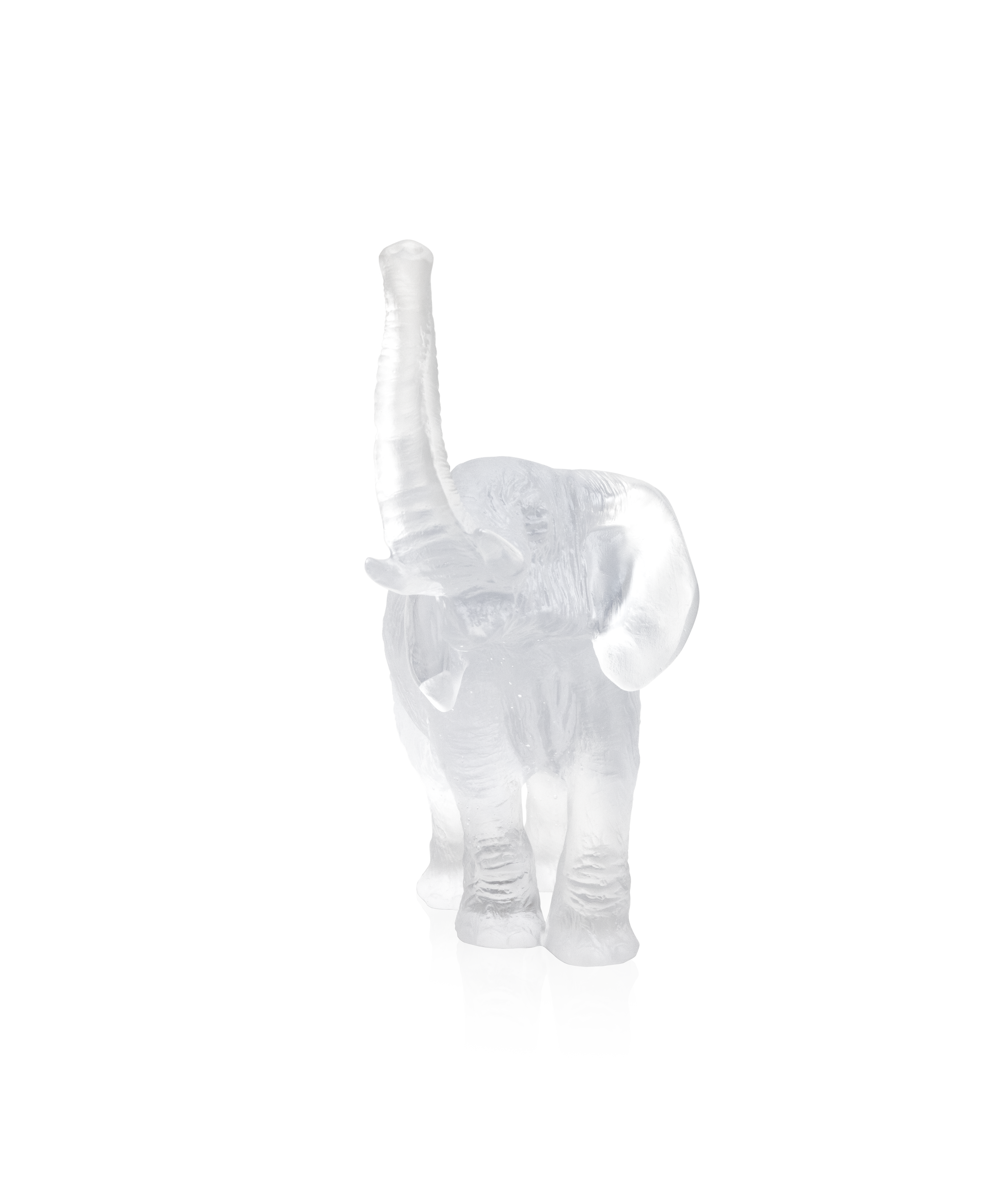 Eléphant moyen modèle Blanc de Jean-François Leroy - Daum
