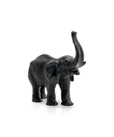 Petit éléphant en verre noir de Jean-François Leroy, sculpture artisanale de la marque Daum, finition élégante et détails raffinés