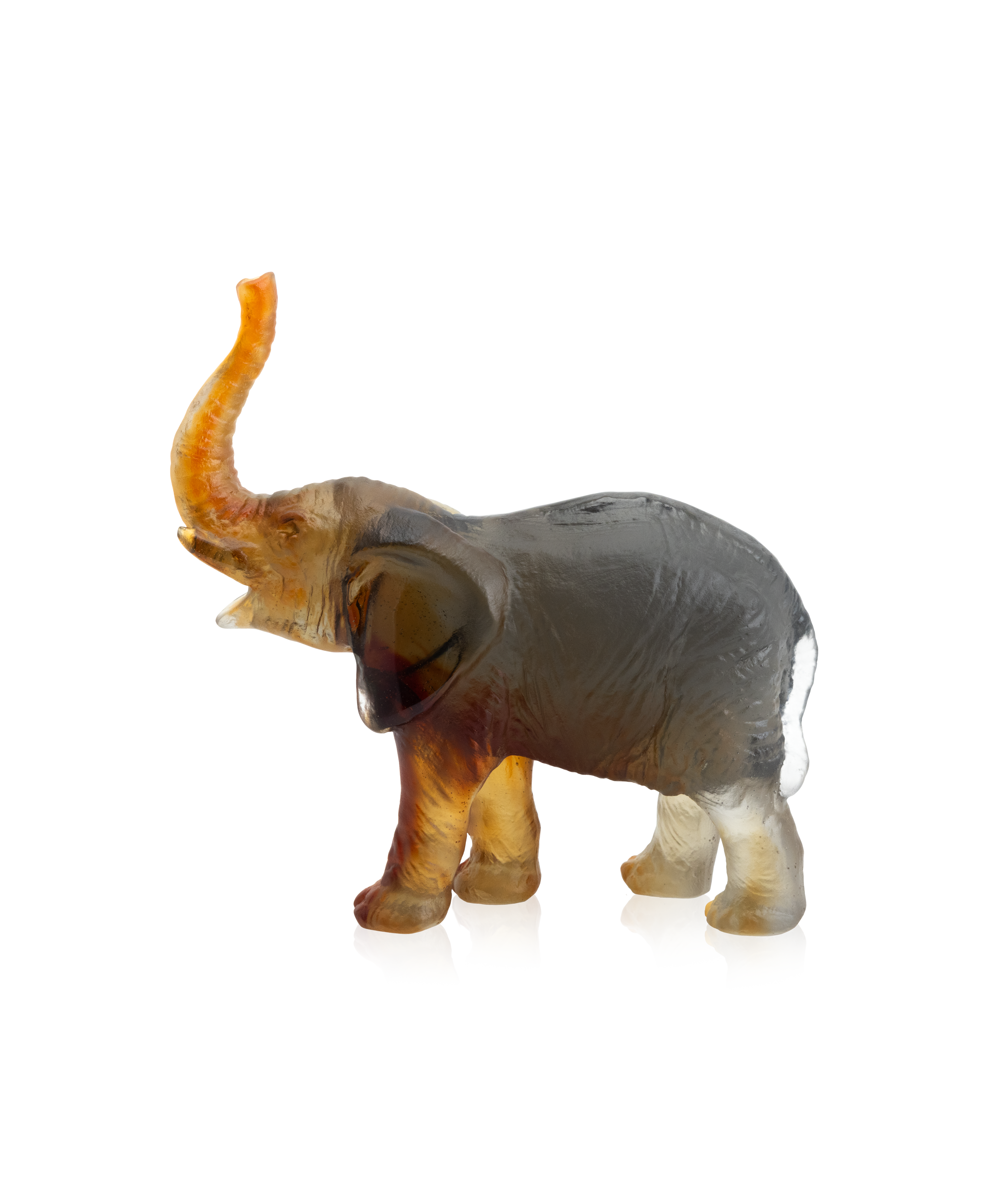 Eléphant petit modèle Vert et ambre de Jean-François Leroy - Daum