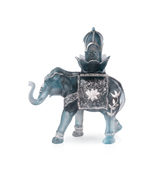 Éléphant Shalmara bleu gris en verre de la marque Daum, collection de 25 pièces, sculpture décorative en verre coloré.