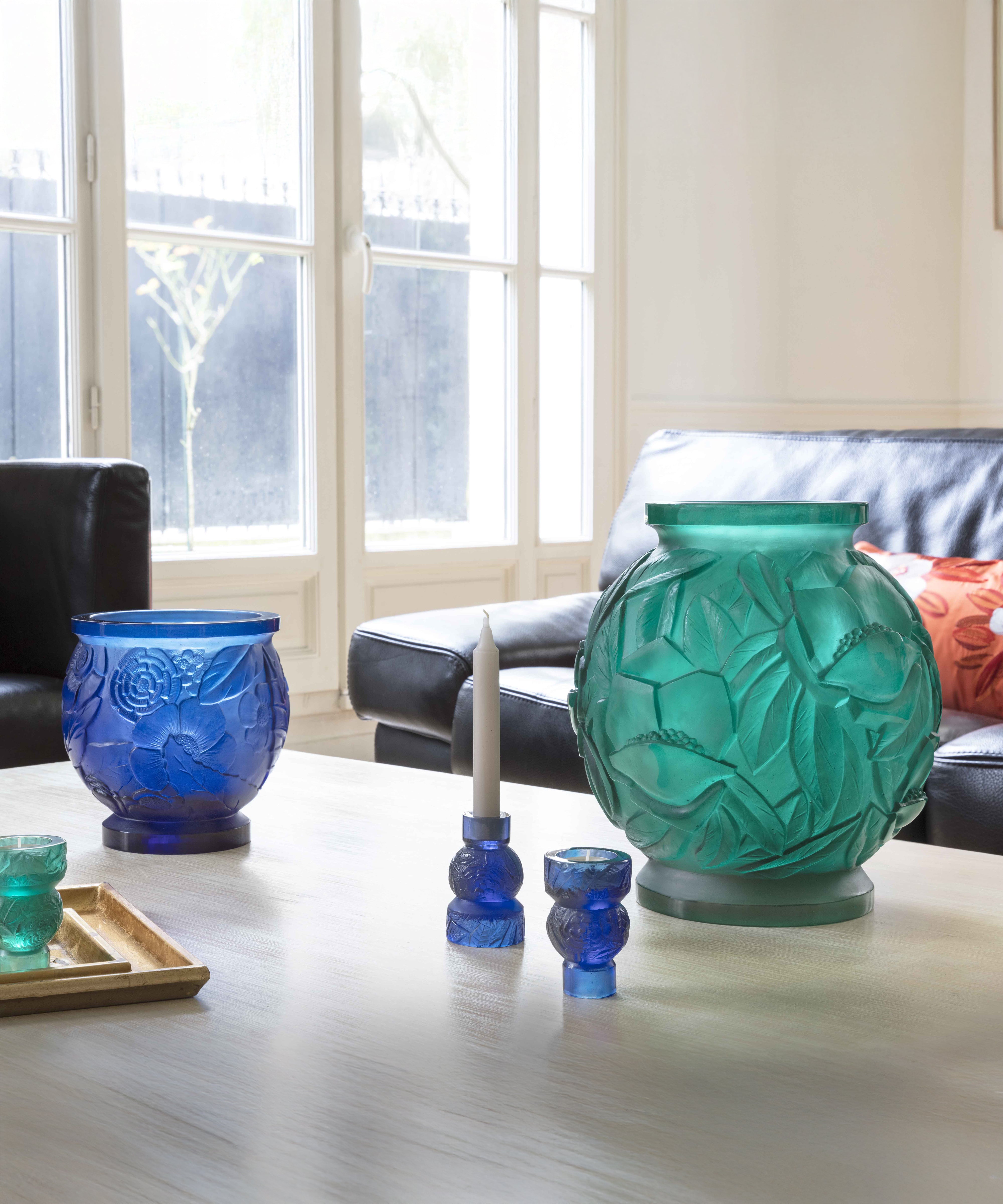 Empreinte Vase moyen modèle Bleu 375ex - Daum