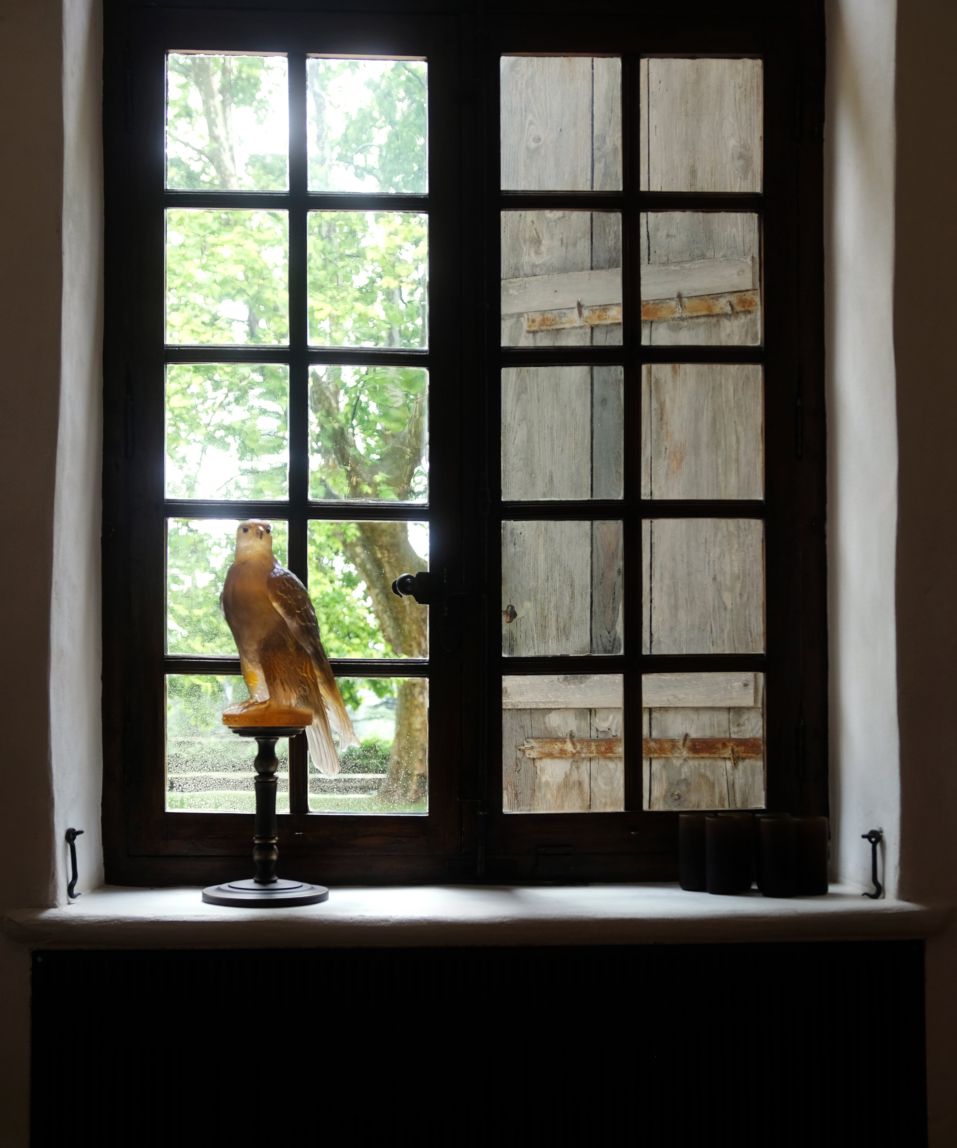 Faucon Gerfaut Ambre-rose de Madeleine Van der Knoop 125ex - Daum